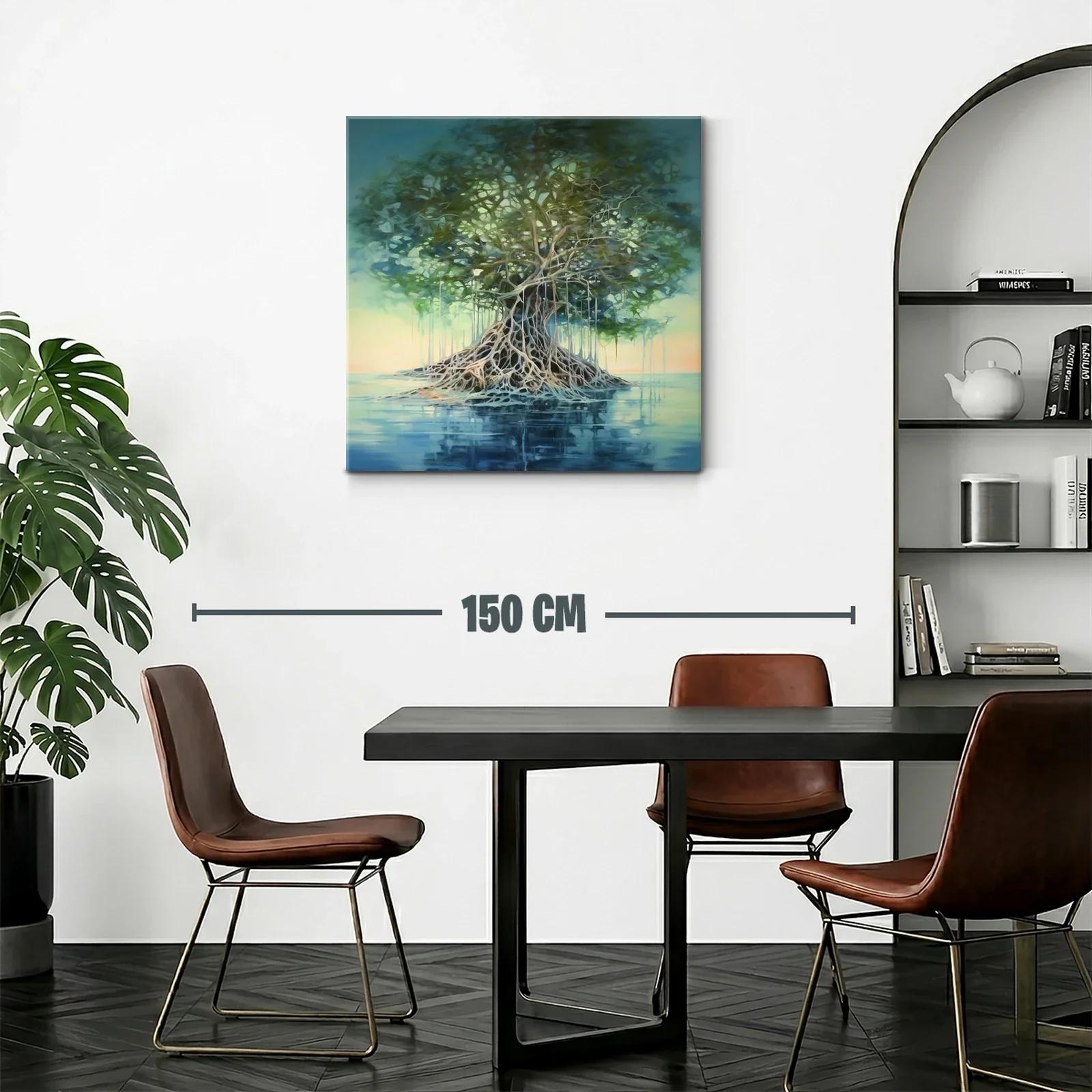 Árbol enraizado en agua con tonos suaves y verdes — miniatura 2