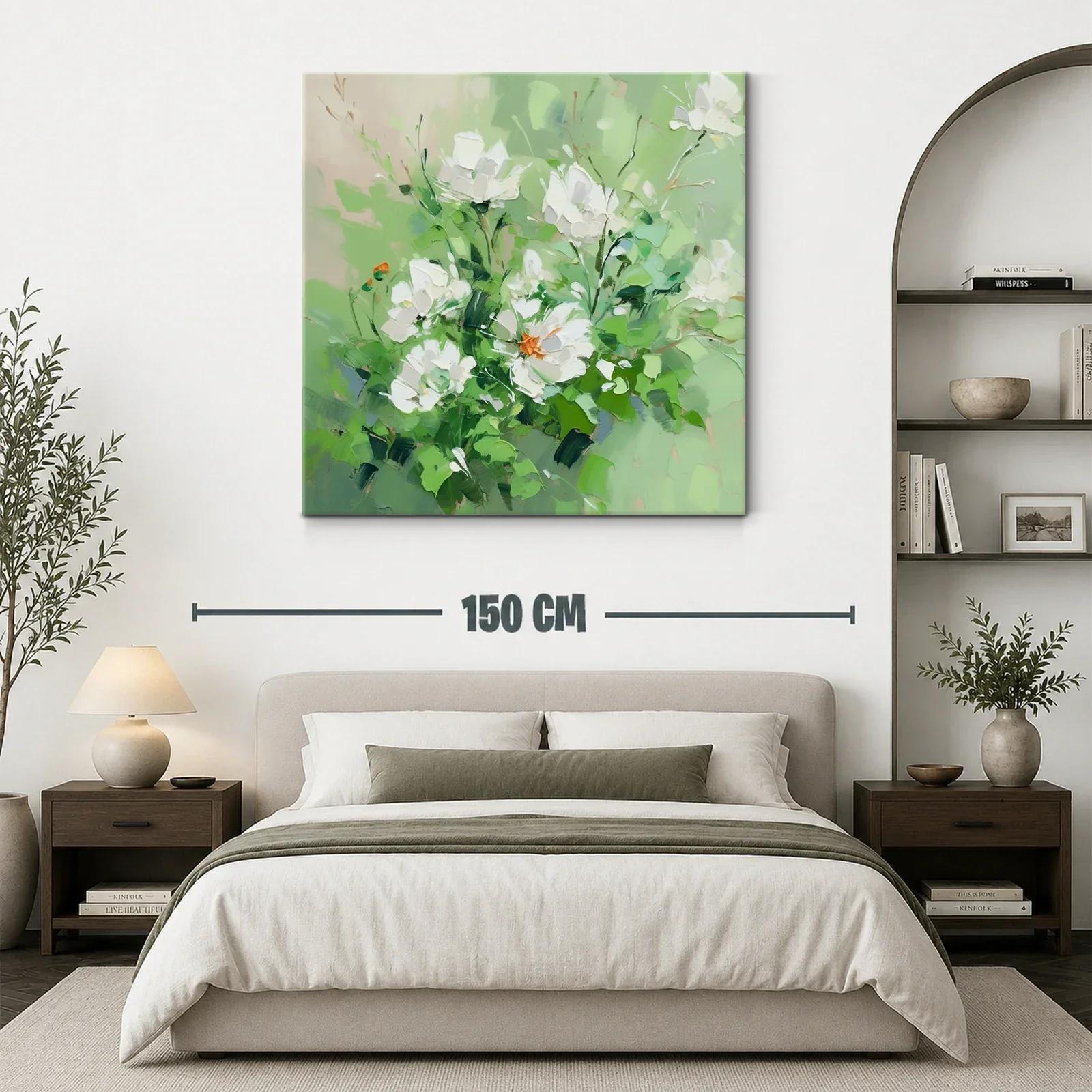 Elegancia natural con flores blancas y tonos verdes — miniatura 3