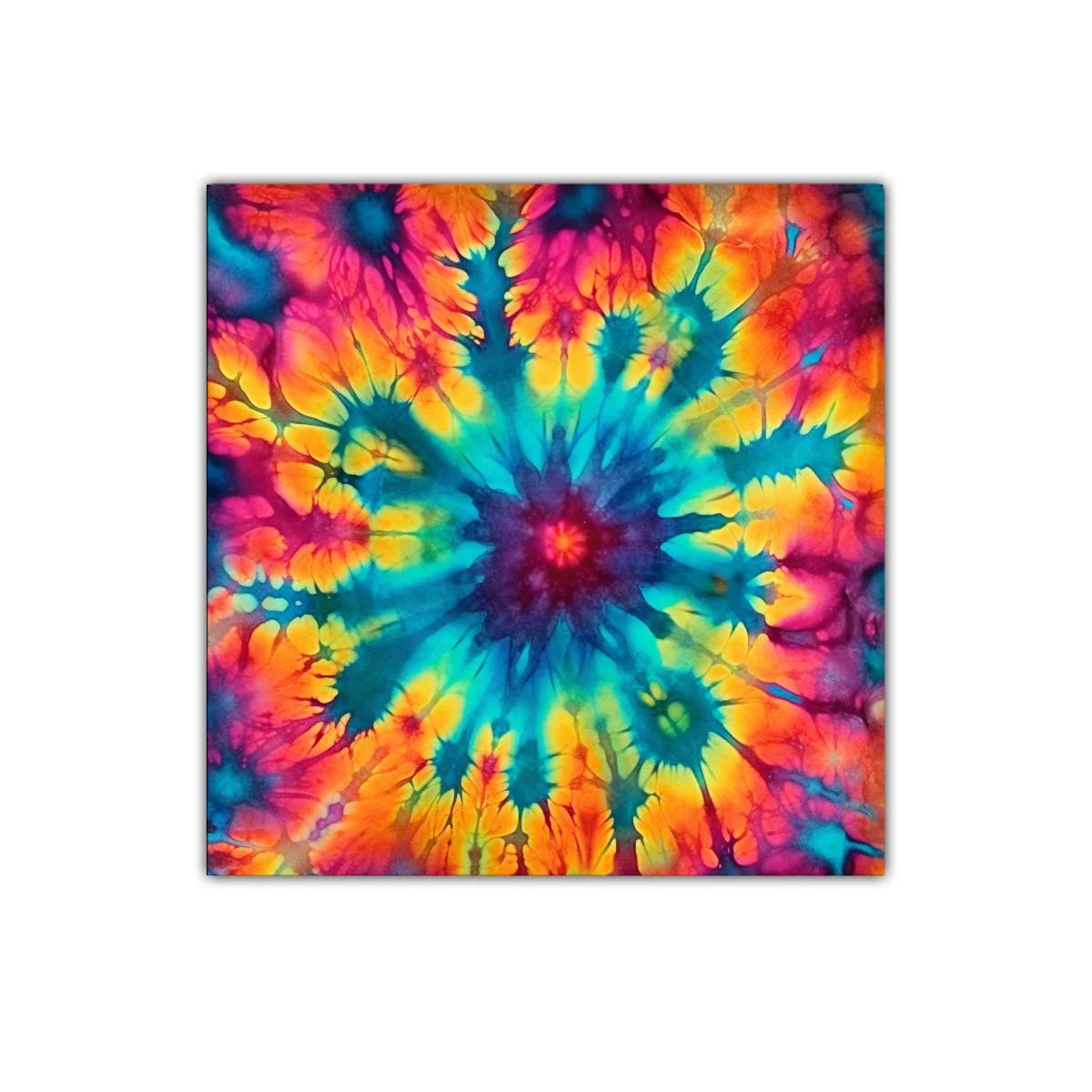 Cuadro abstracto multicolor con explosión de tonos vibrantes — miniatura 1