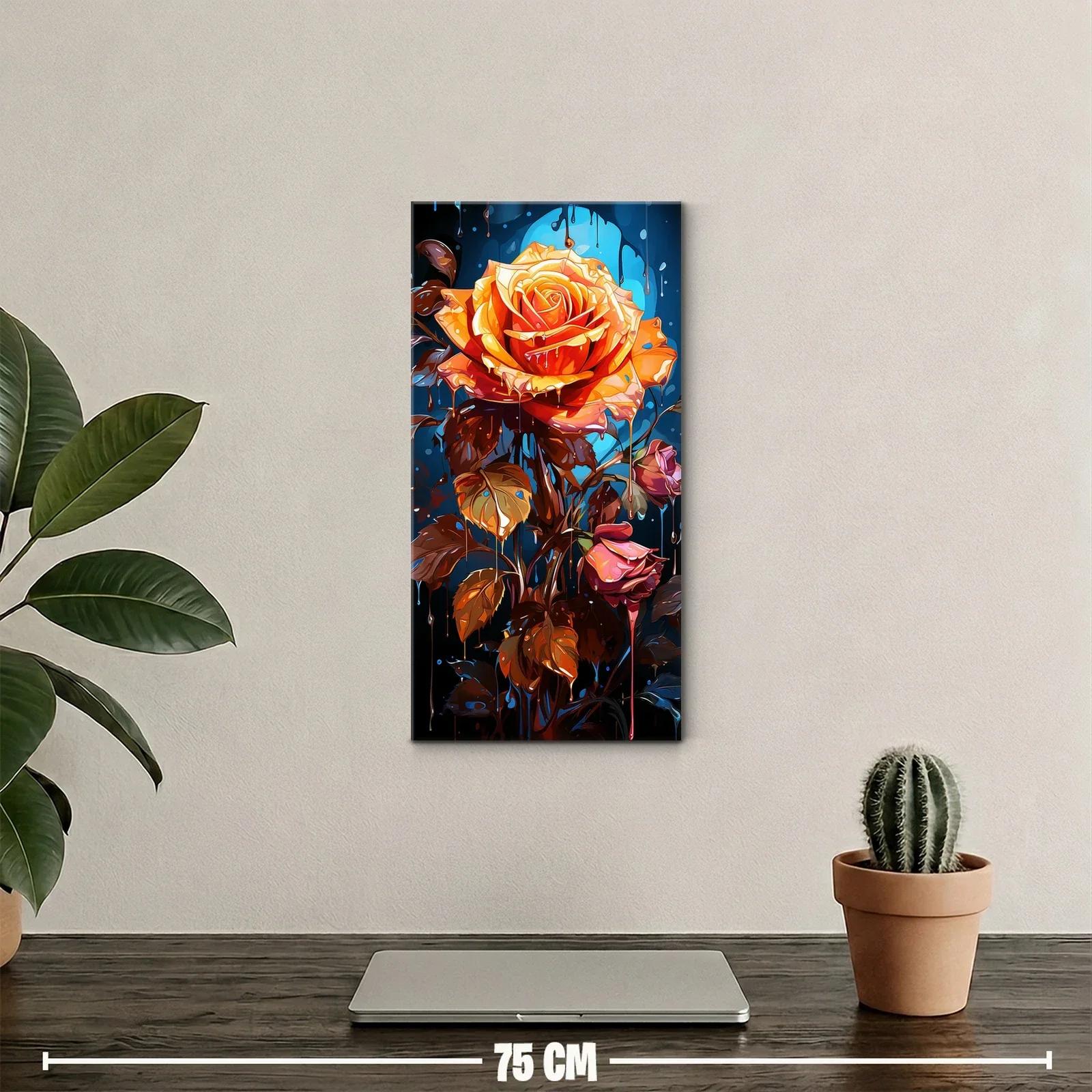 Cuadro rosa naranja con goteos y salpicaduras — miniatura 2