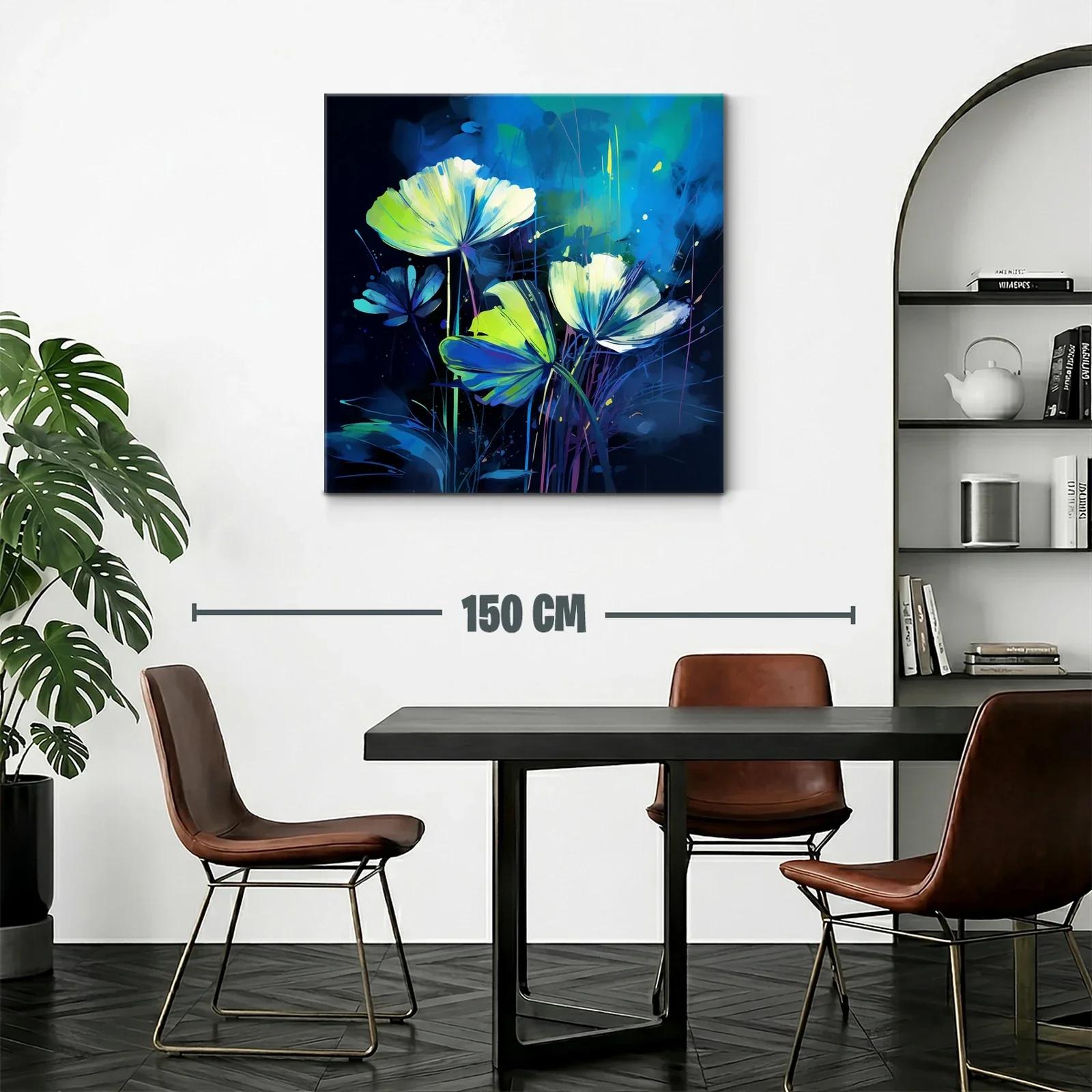 Flores luminosas en tonos azules y verdes vibrantes — miniatura 2