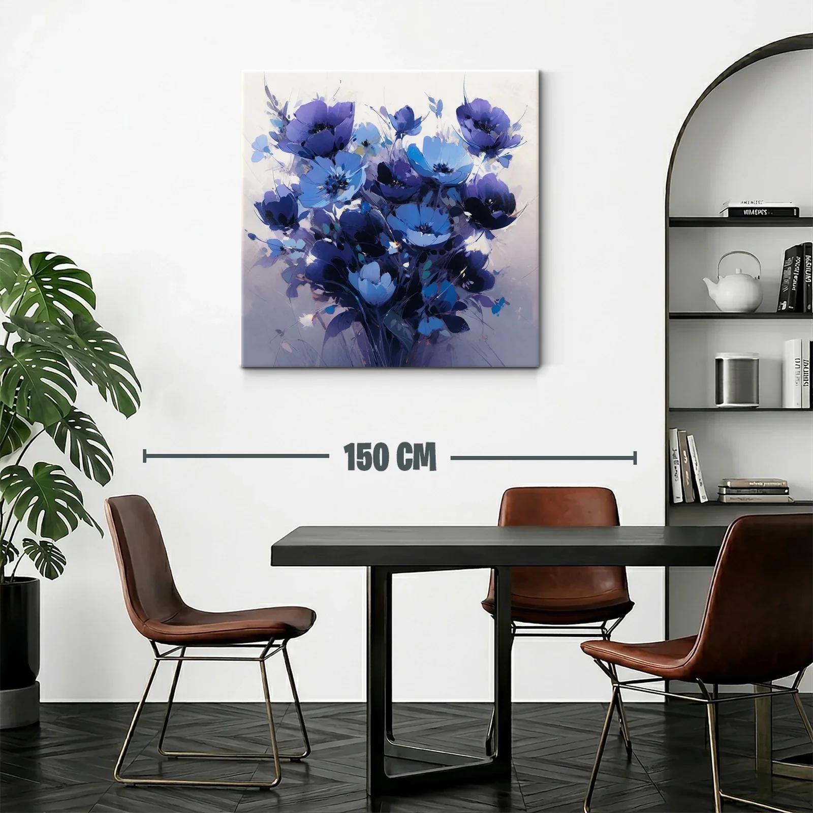 Ramo de flores azules vibrantes con toque artístico — miniatura 2