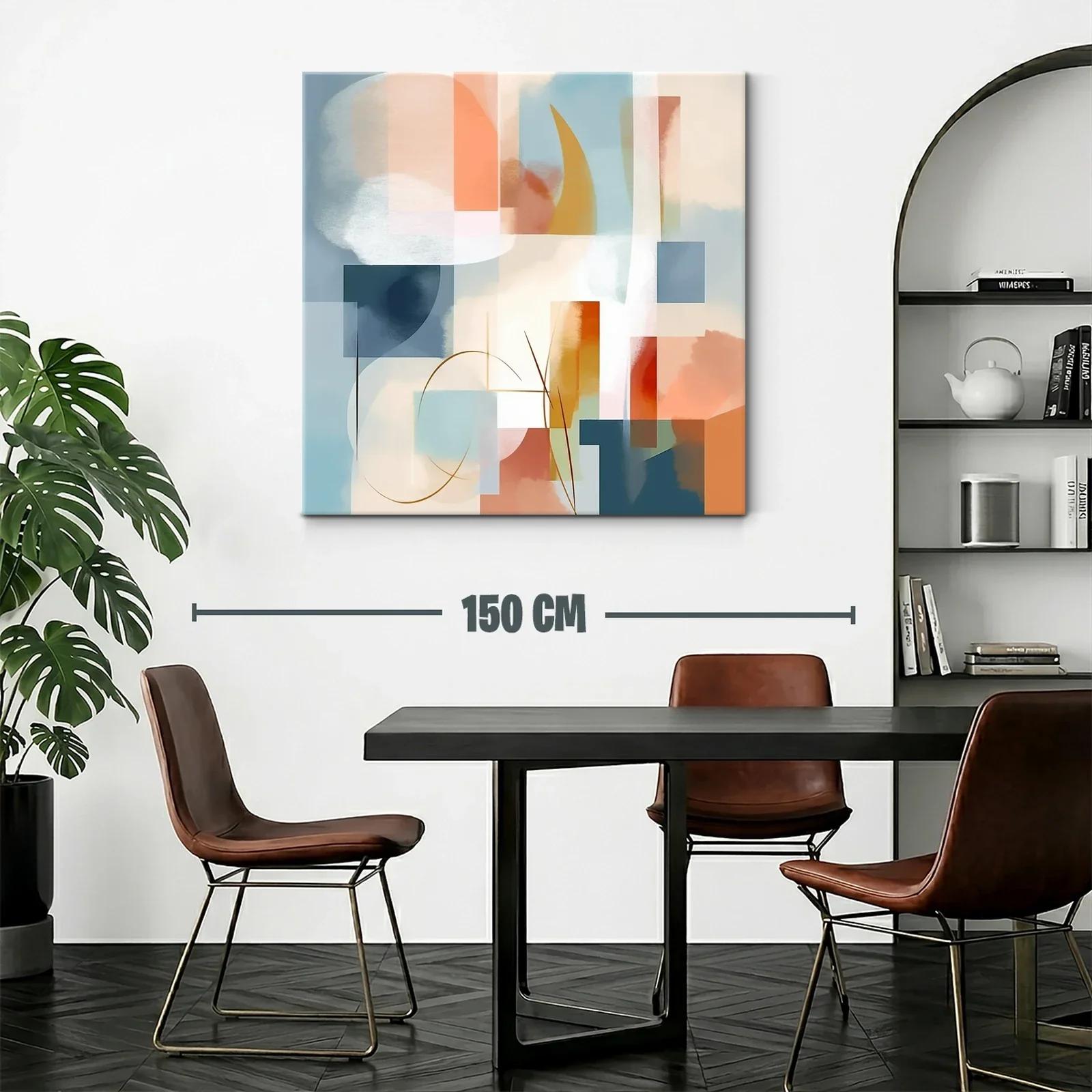 Composición abstracta con tonos cálidos y fríos equilibrados — miniatura 2