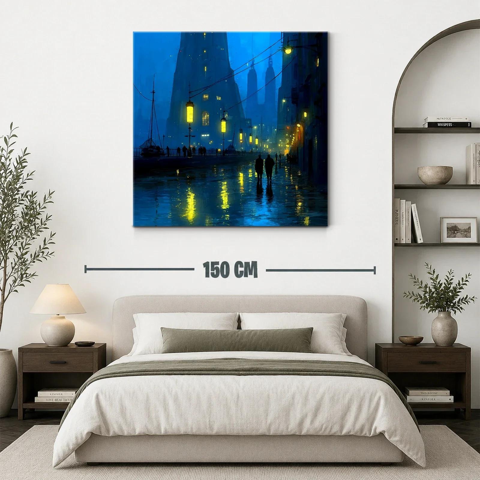 Atardecer urbano con luces reflejadas en la lluvia — miniatura 3