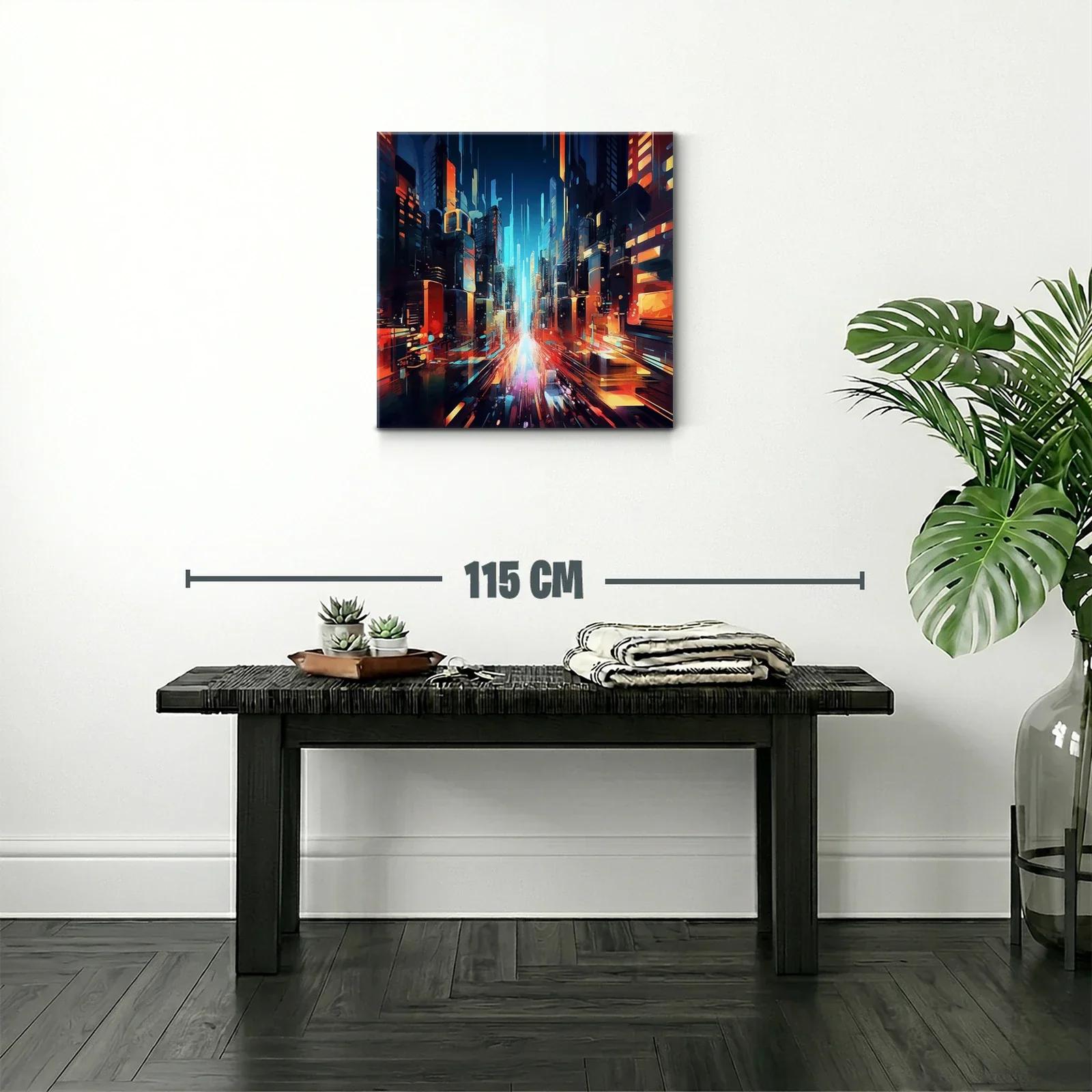 Ciudad futurista con luces vibrantes en movimiento rápido — miniatura 2