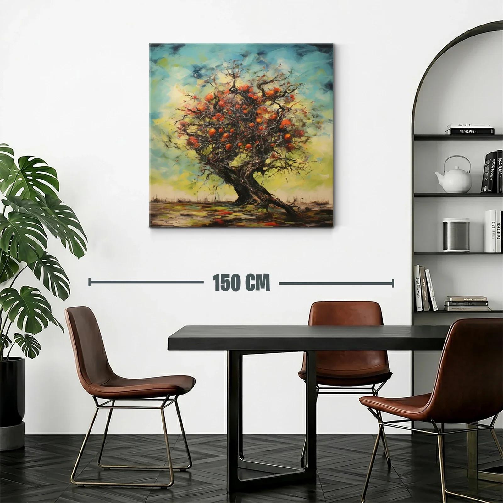 Árbol frutal con vibrantes tonos de naranja y azul — miniatura 2