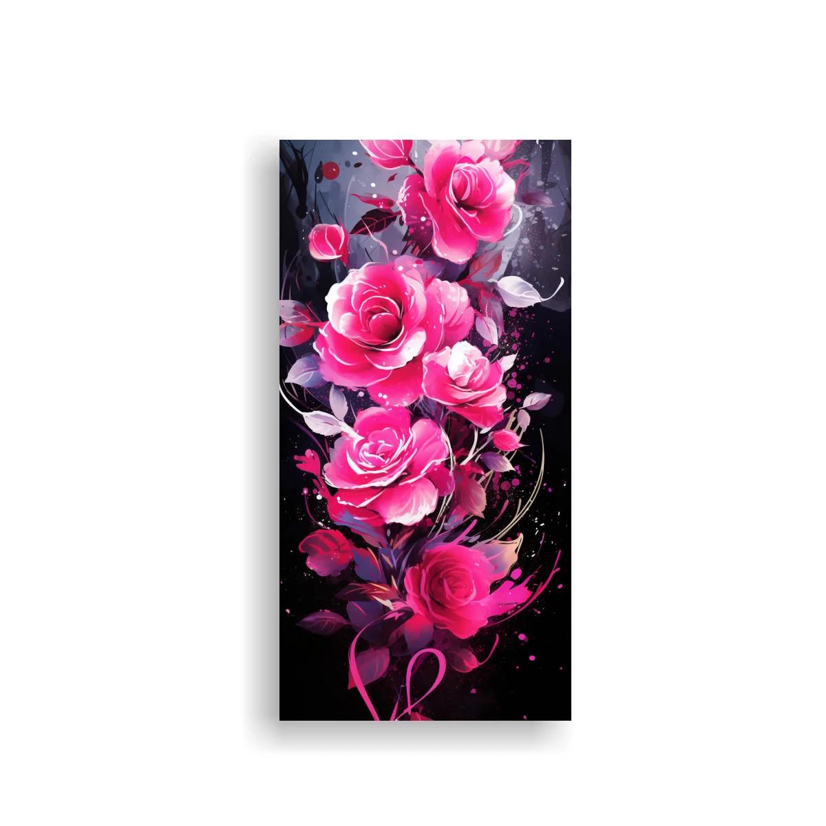 Cuadro de rosas fucsias en cascada — imagen principal