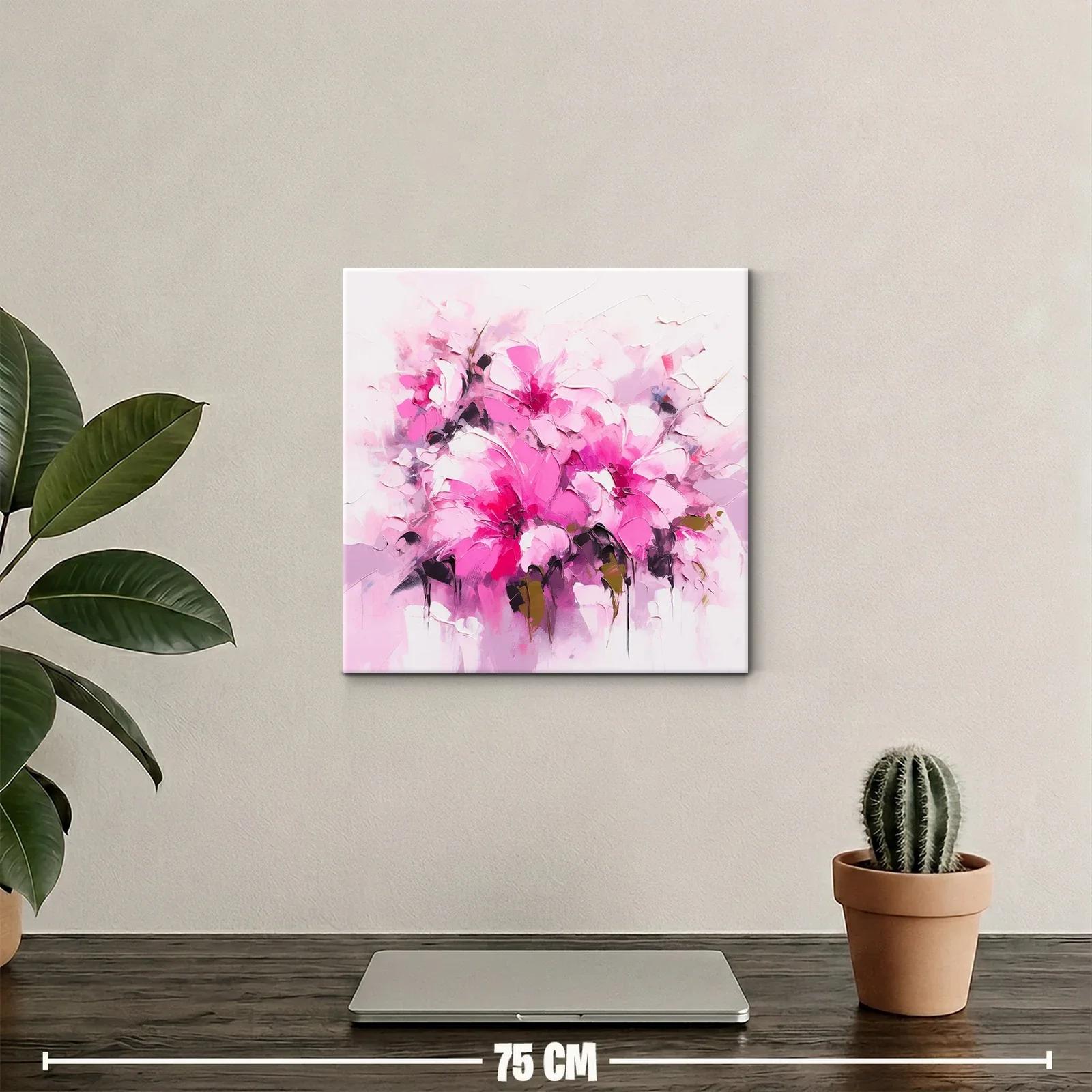 Cuadro flores rosas abstracción vibrante y elegante — miniatura 2