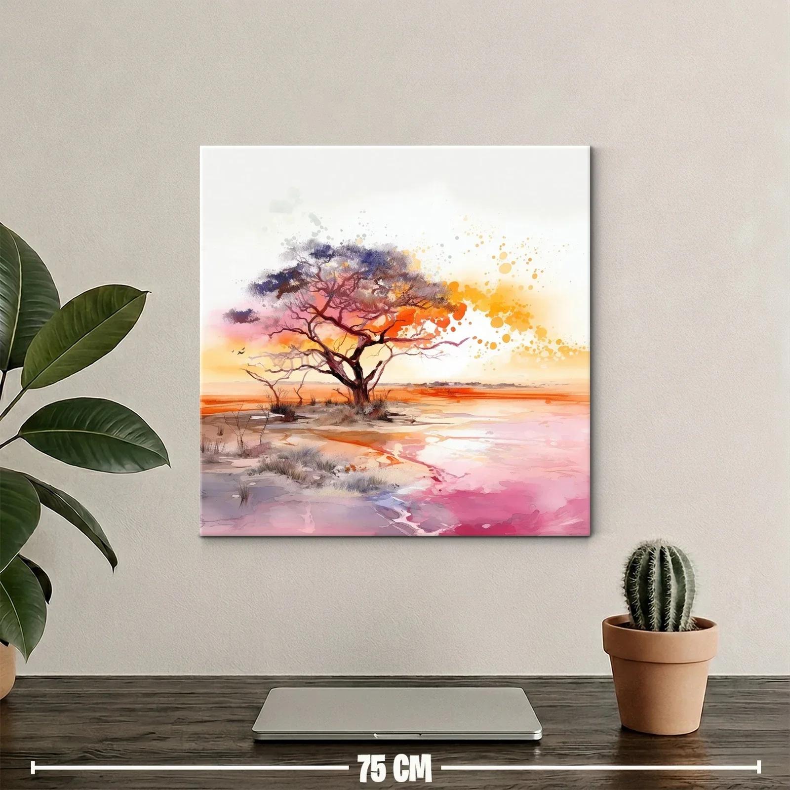 Atardecer vibrante con árbol en paisaje sereno — miniatura 2