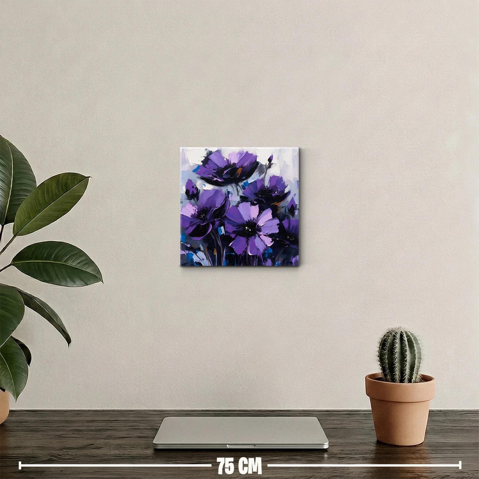 Cuadro con flores moradas vibrantes para decoración elegante — miniatura 2