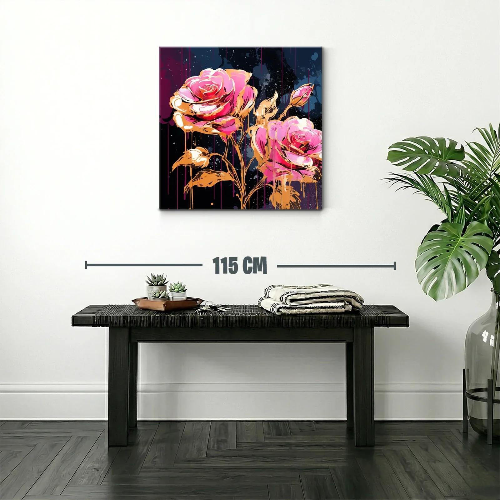 Rosas vibrantes en tonos dorados y rosas intensos — miniatura 2
