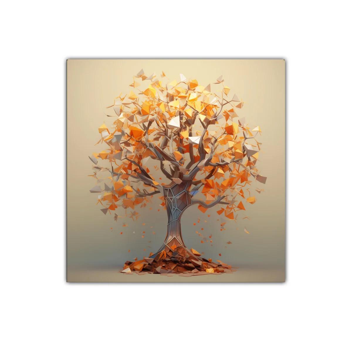 Árbol abstracto en tonos cálidos y dorados — miniatura 1