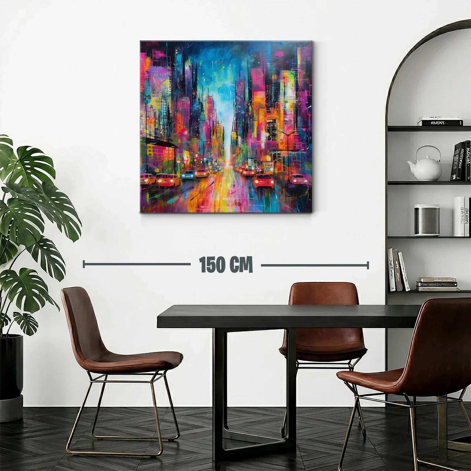 Ciudad vibrante llena de luces y movimiento urbano — miniatura 2