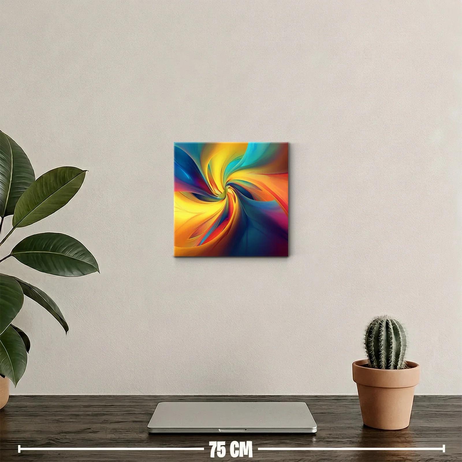 Cuadro abstracto con remolino de colores vibrantes — miniatura 2