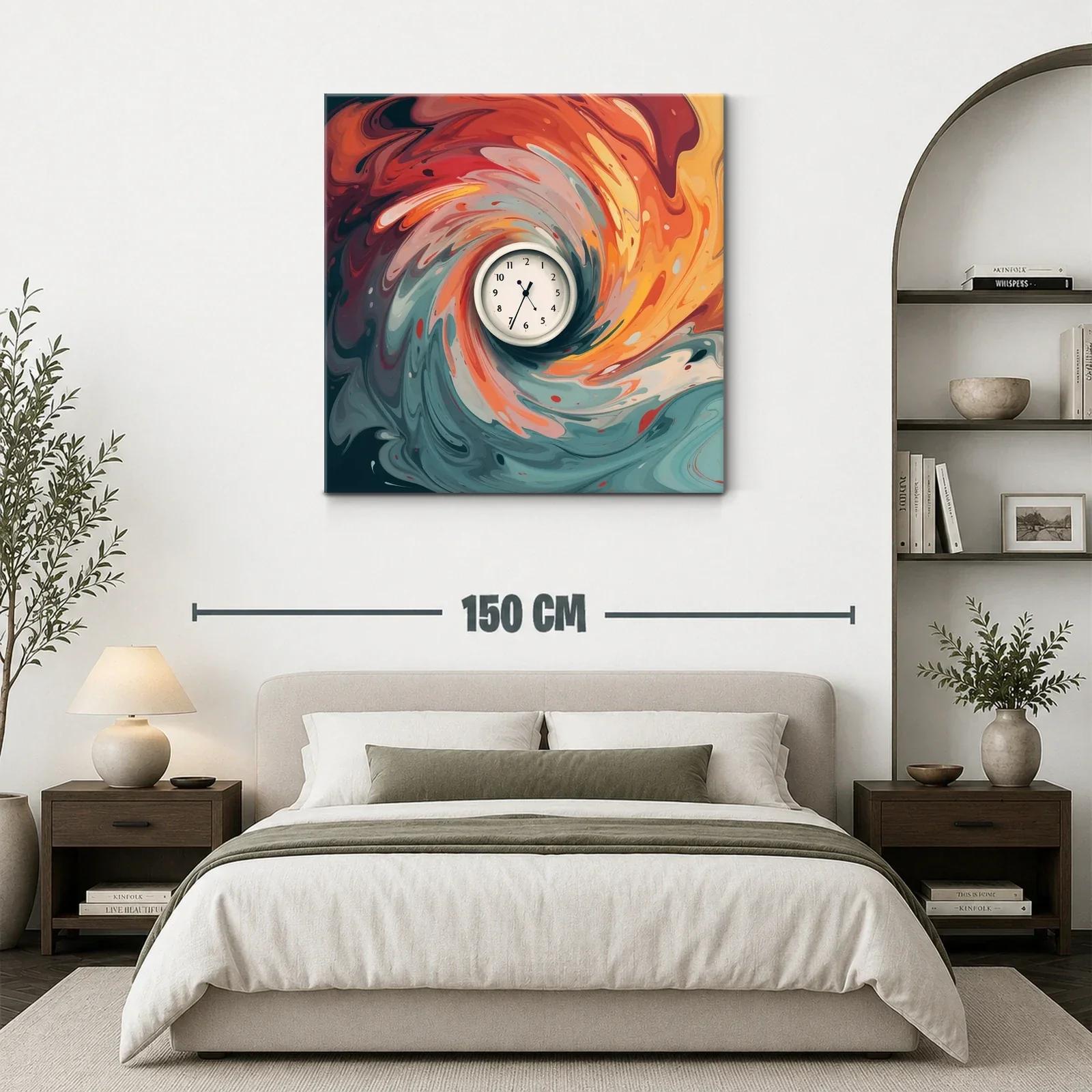 Abstracción en remolino con reloj central vibrante — miniatura 3