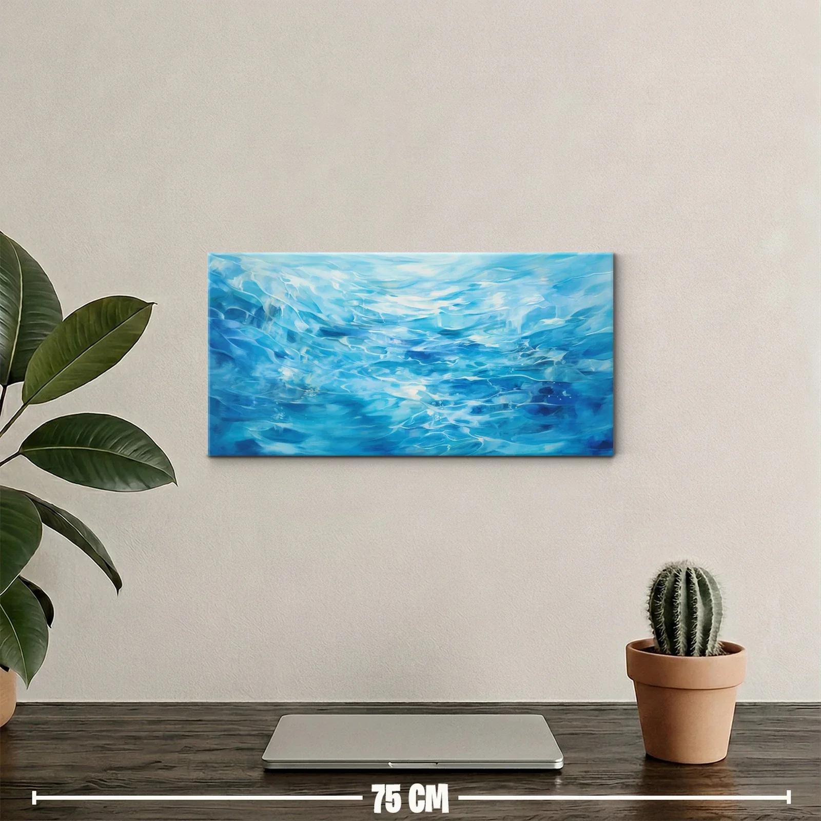 Cuadro agua en movimiento con tonos aguamarina y blanco — miniatura 2