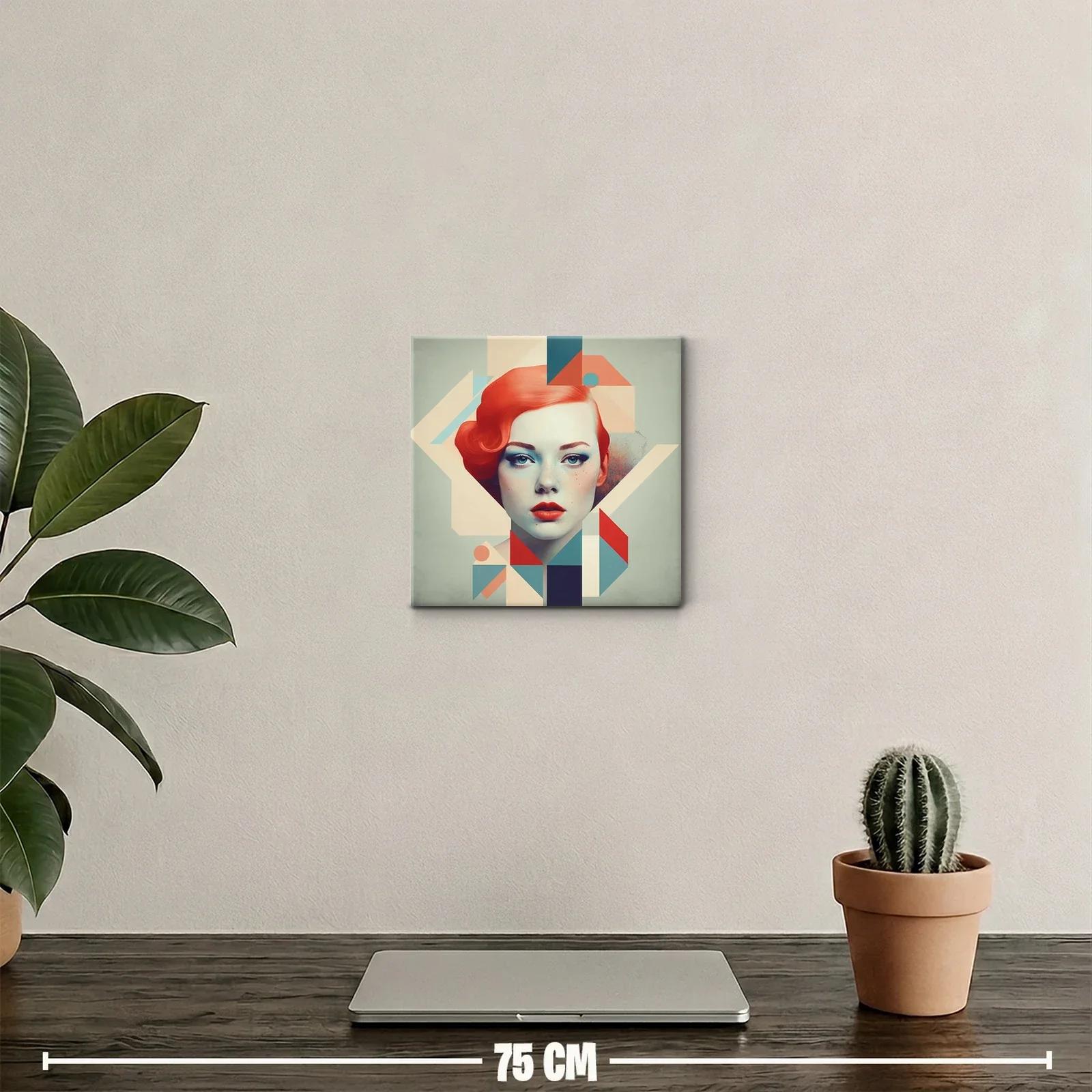 Retrato femenino con geometría y tonos vibrantes — miniatura 2