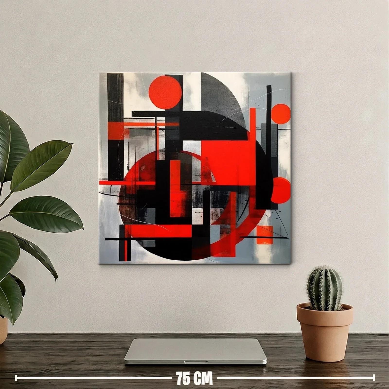 Composición geométrica vibrante en rojos y negros — miniatura 2