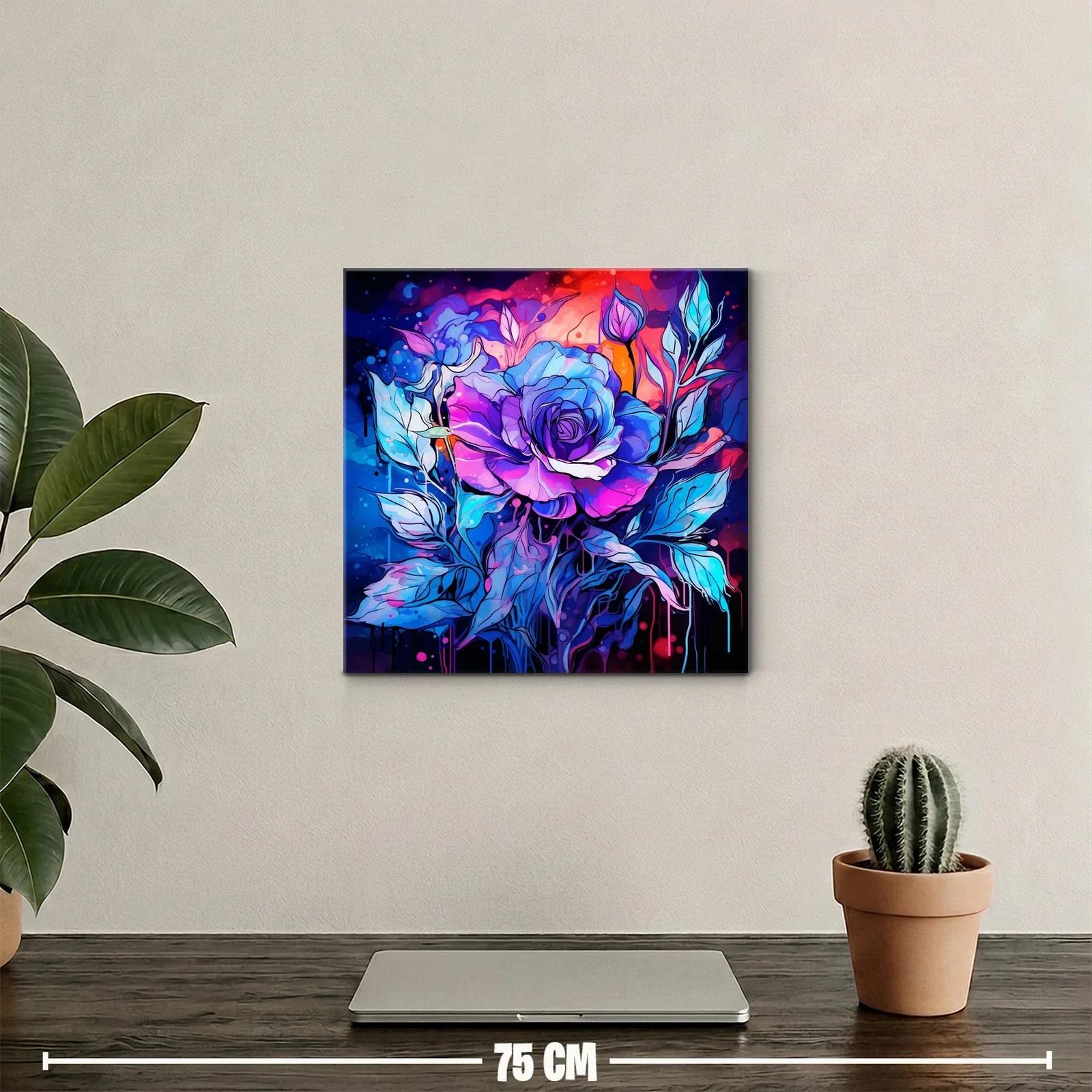 Rosa vibrante en tonos azules y morados para un toque moderno — miniatura 2
