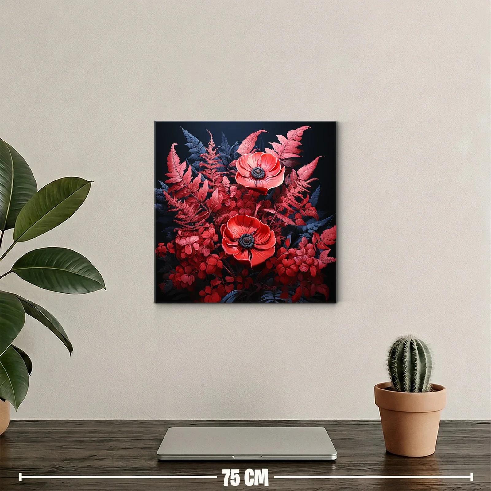 Elegante ramo floral en tonos rojos y azul oscuro — miniatura 2