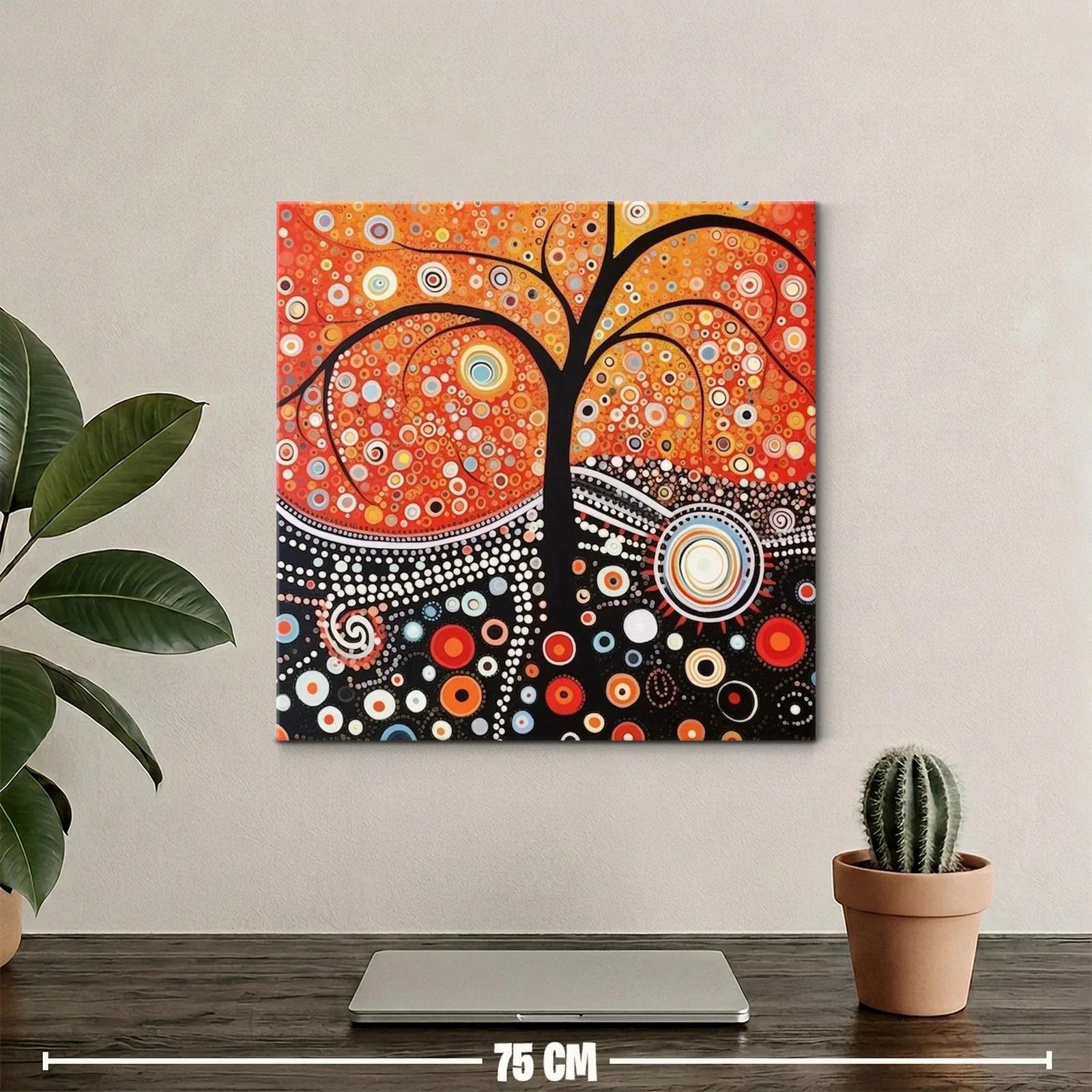 Árbol abstracto en vibrantes tonos cálidos y contrastes vivos — miniatura 2