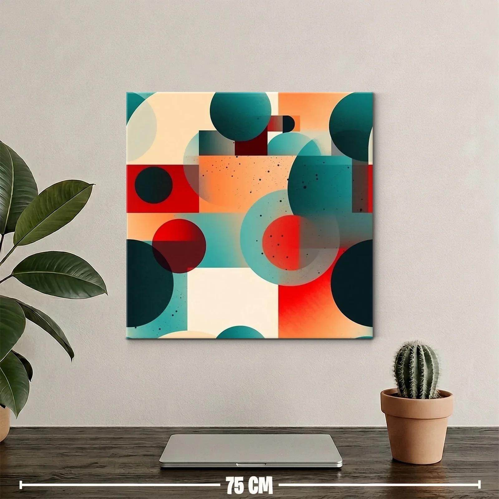 Composición geométrica moderna en tonos cálidos y fríos — miniatura 2