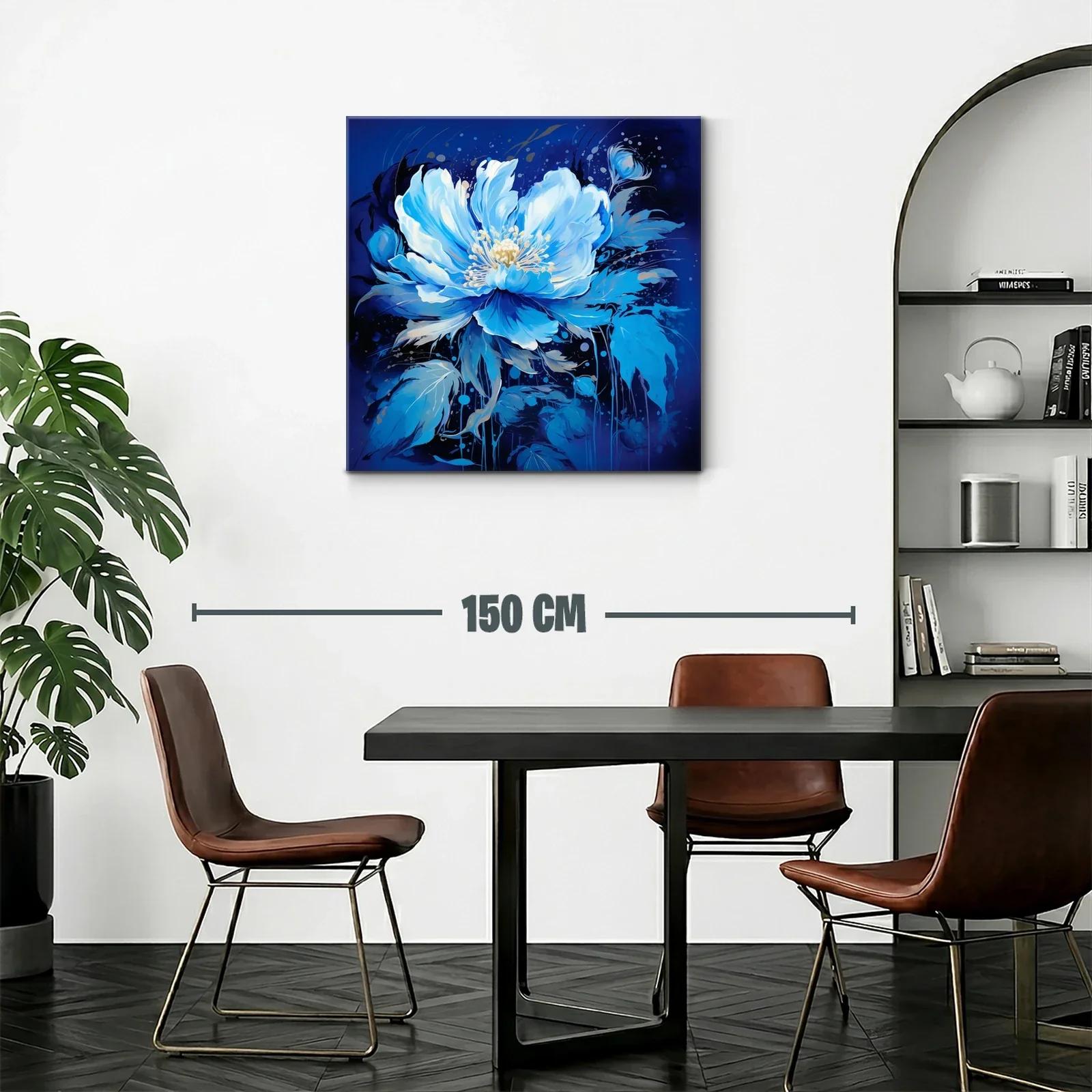 Flor azul vibrante con detalles delicados y fondo profundo — miniatura 2
