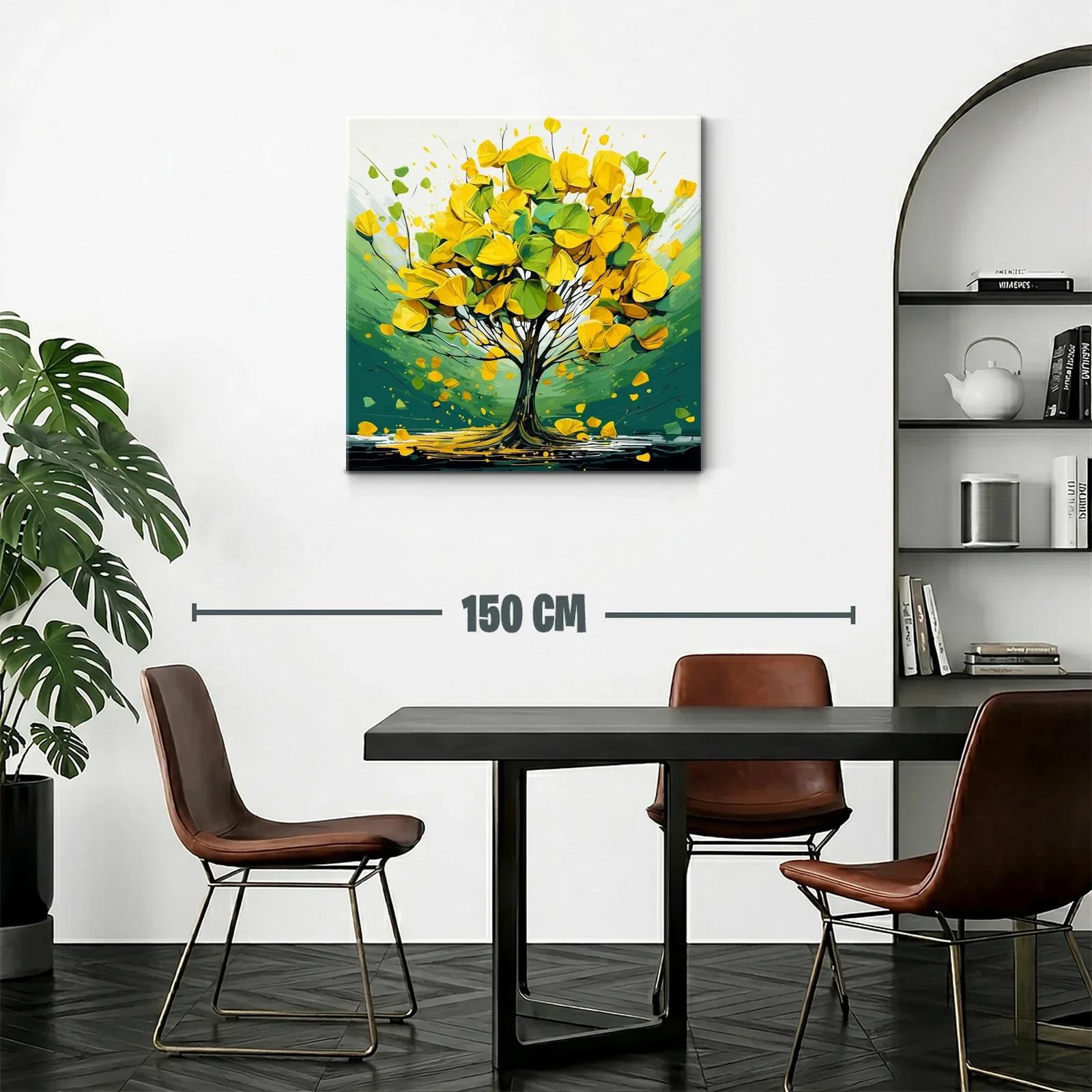 Árbol vibrante de tonos verdes y amarillos dinámicos — miniatura 2