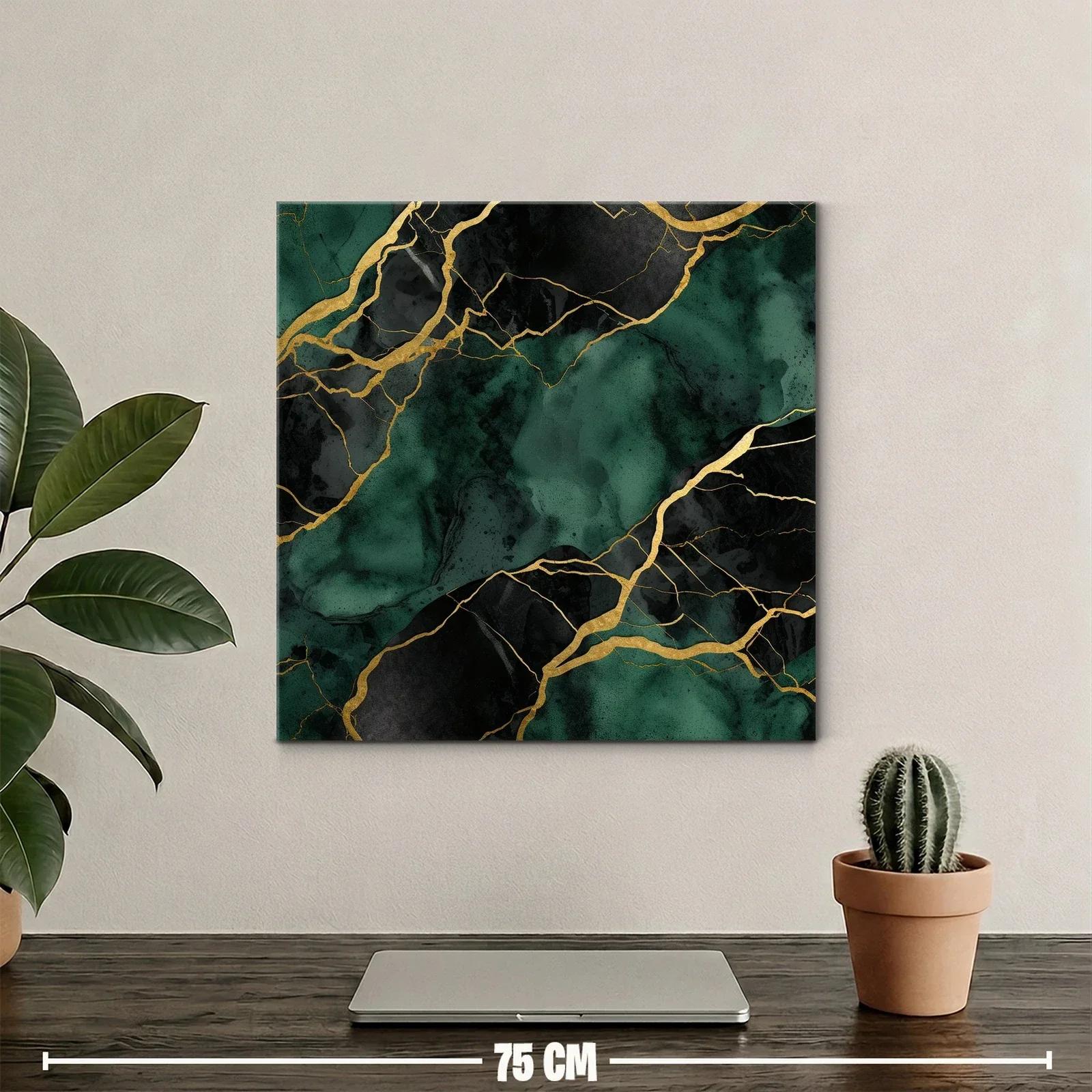 Arte moderno con efectos dorados y tonos esmeralda y negro — miniatura 2