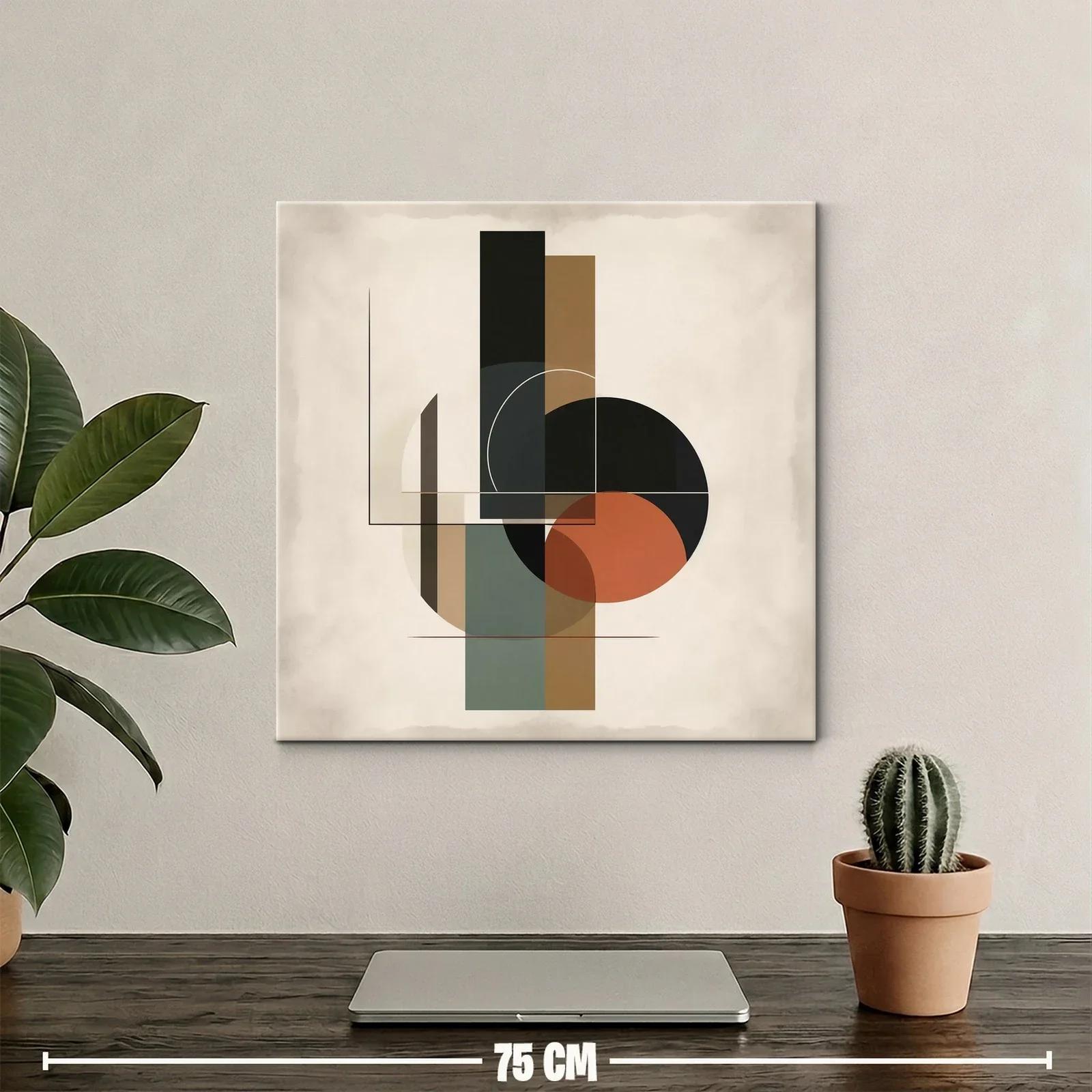 Composición Abstracta con Formas Geométricas en Tonos Tierra — miniatura 2