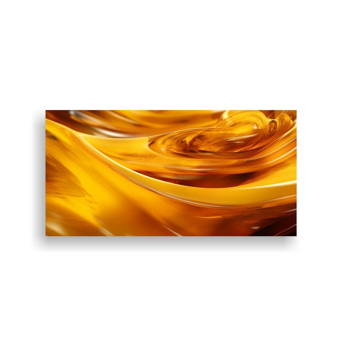 Cuadro ondas doradas abstractas con sombras oscuras — imagen principal