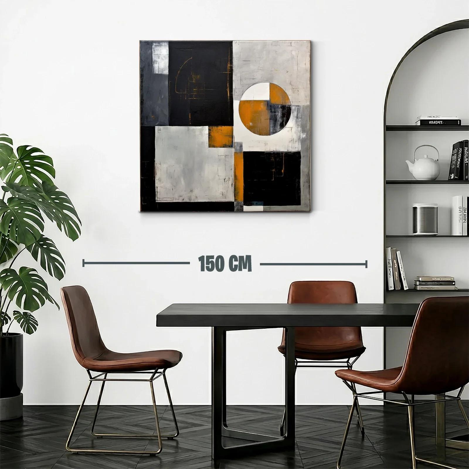 Composición geométrica con tonos negros y ocre — miniatura 2