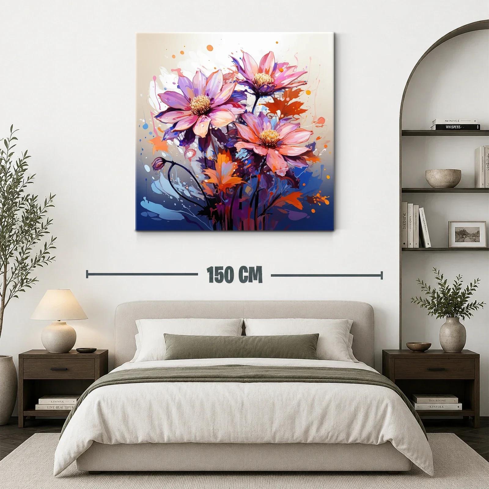 Vibrante composición floral con tonos rosas y naranjas — miniatura 3