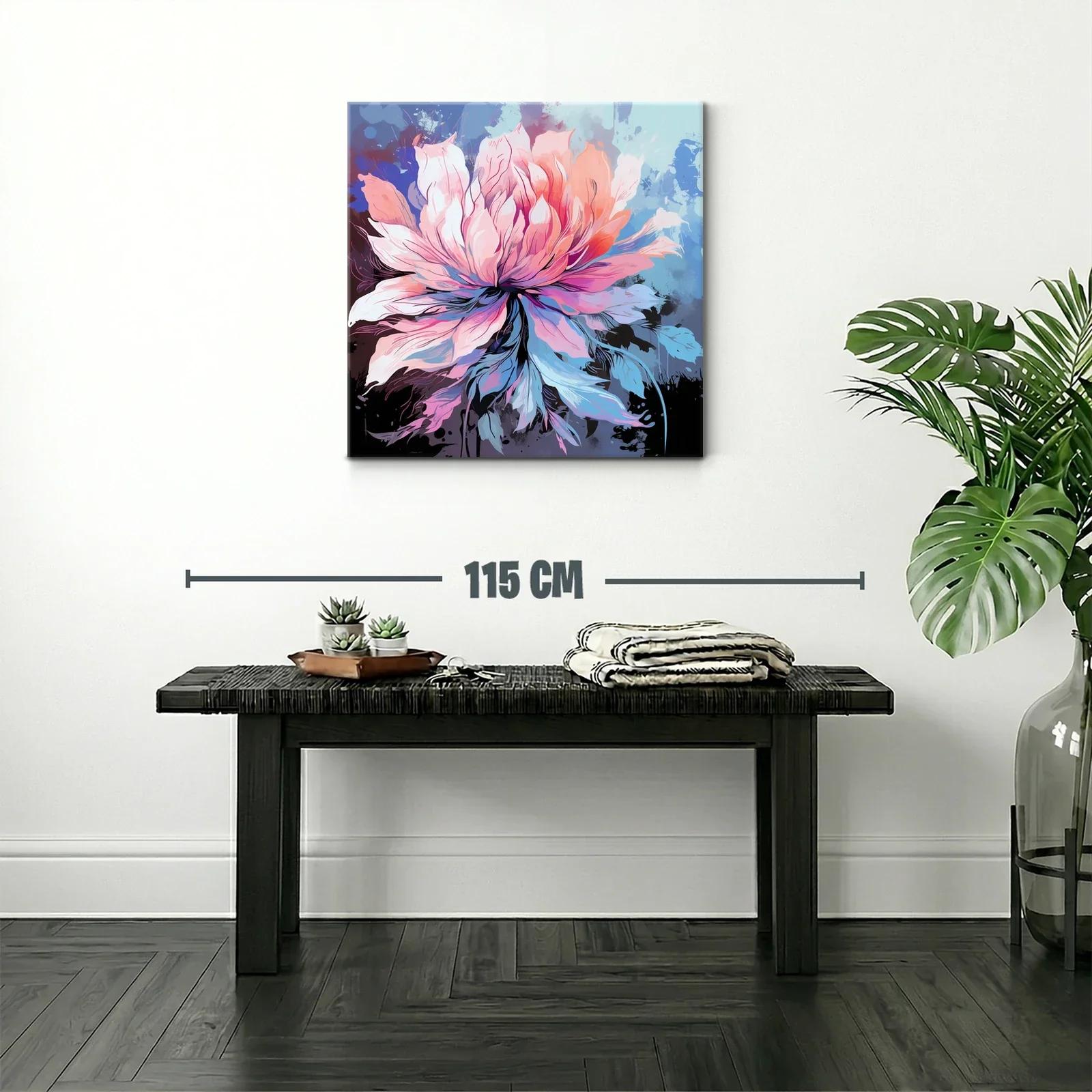 Flor de explosión cromática en tonos pastel y azules — miniatura 2