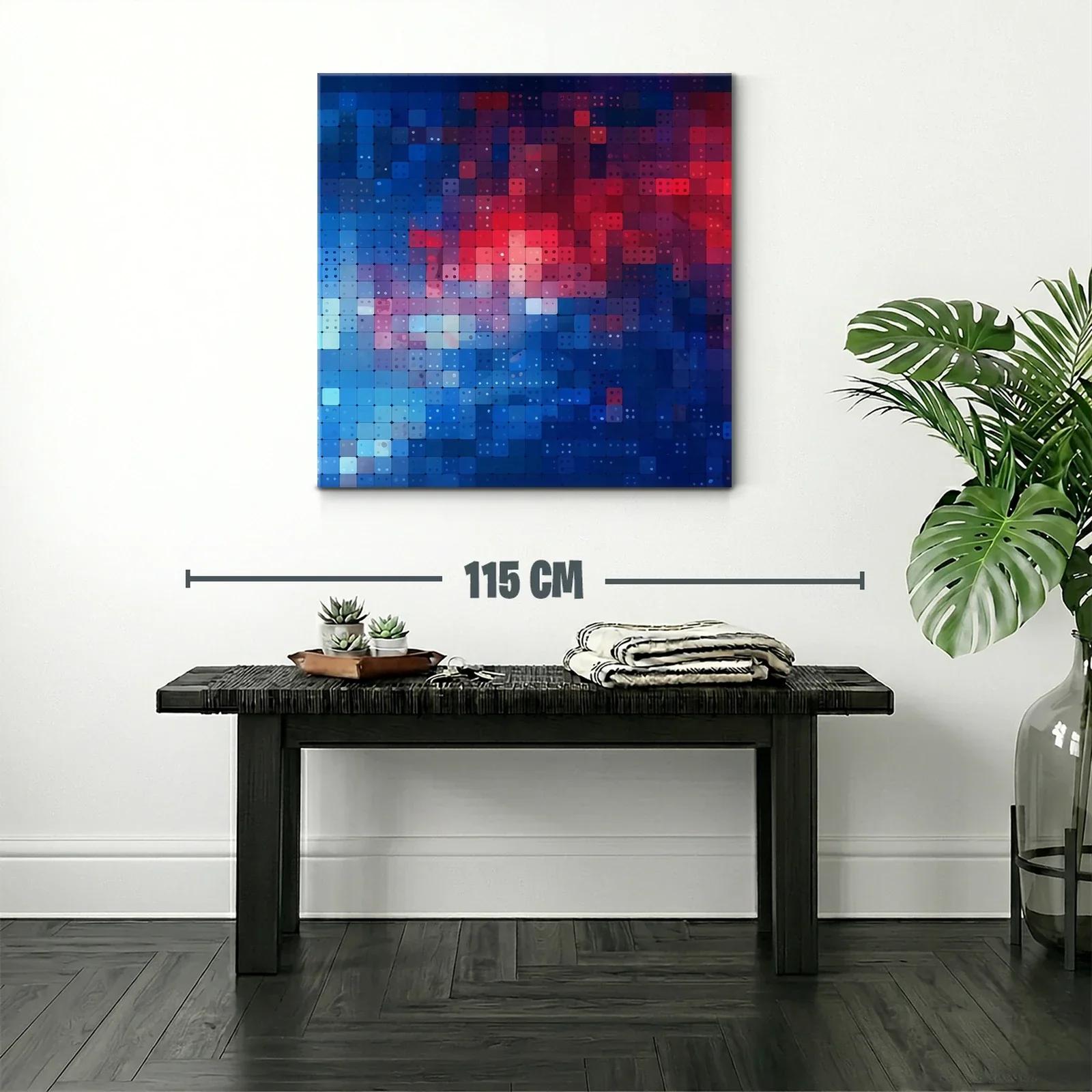 Composición abstracta en tonos azules y rojos vibrantes — miniatura 2