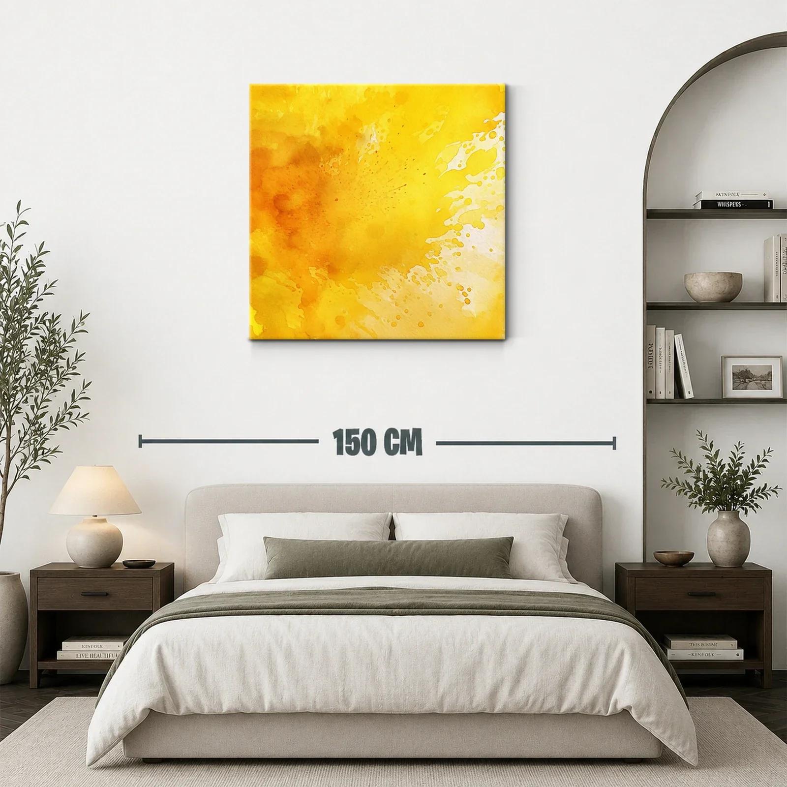 Cuadro abstracto en tonos cálidos amarillos y naranjas — miniatura 3