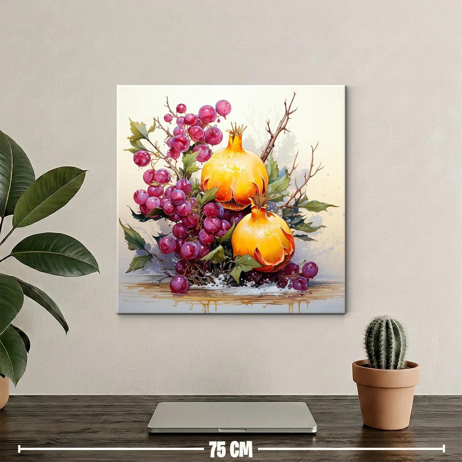 Frutos maduros con granadas vibrantes en composición natural — miniatura 2