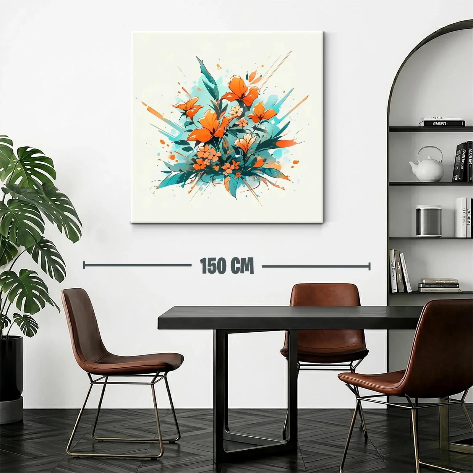 Composición vibrante de flores en tonos naranjas y verdes — miniatura 2