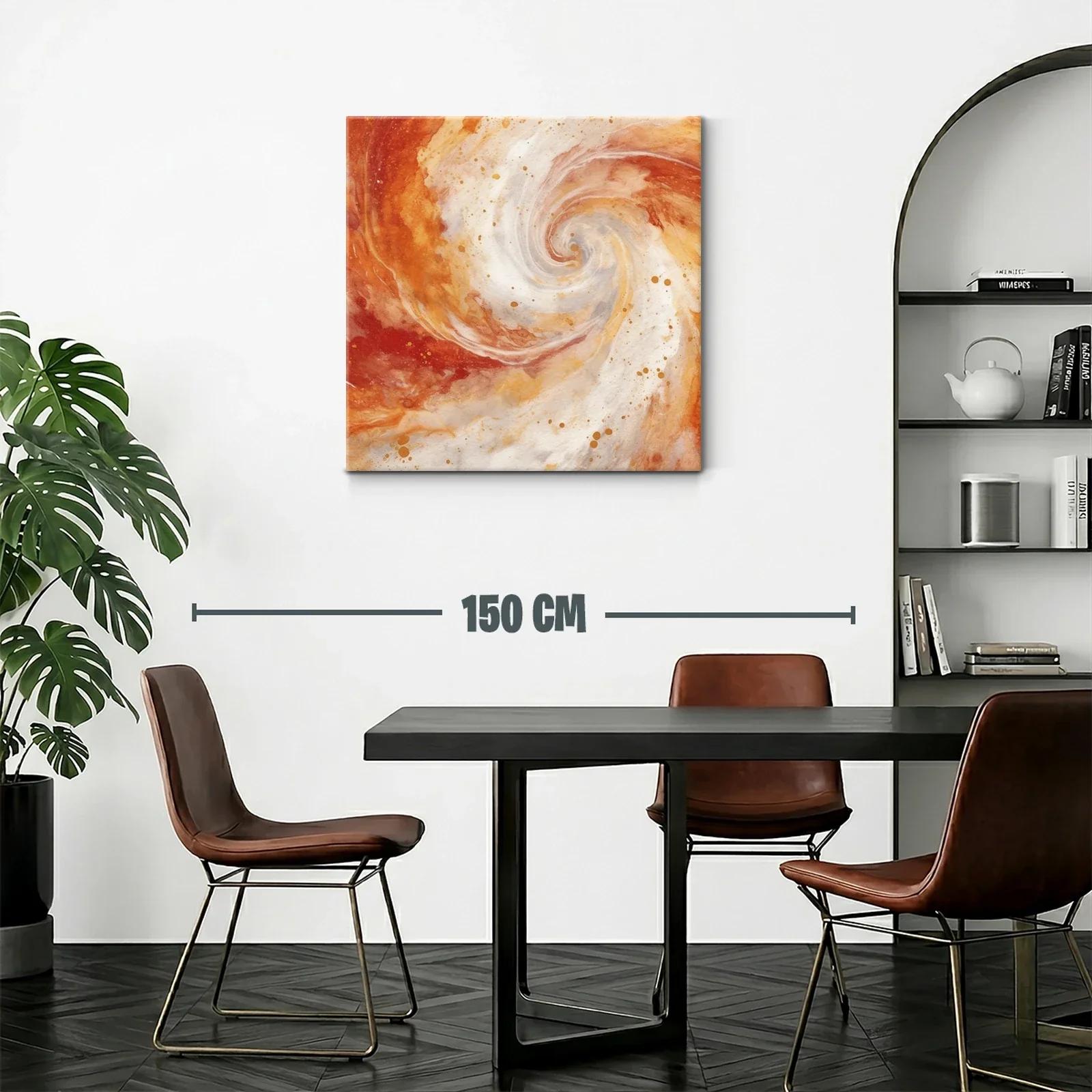 Cuadro abstracto en espiral con tonos cálidos y vibrantes — miniatura 2