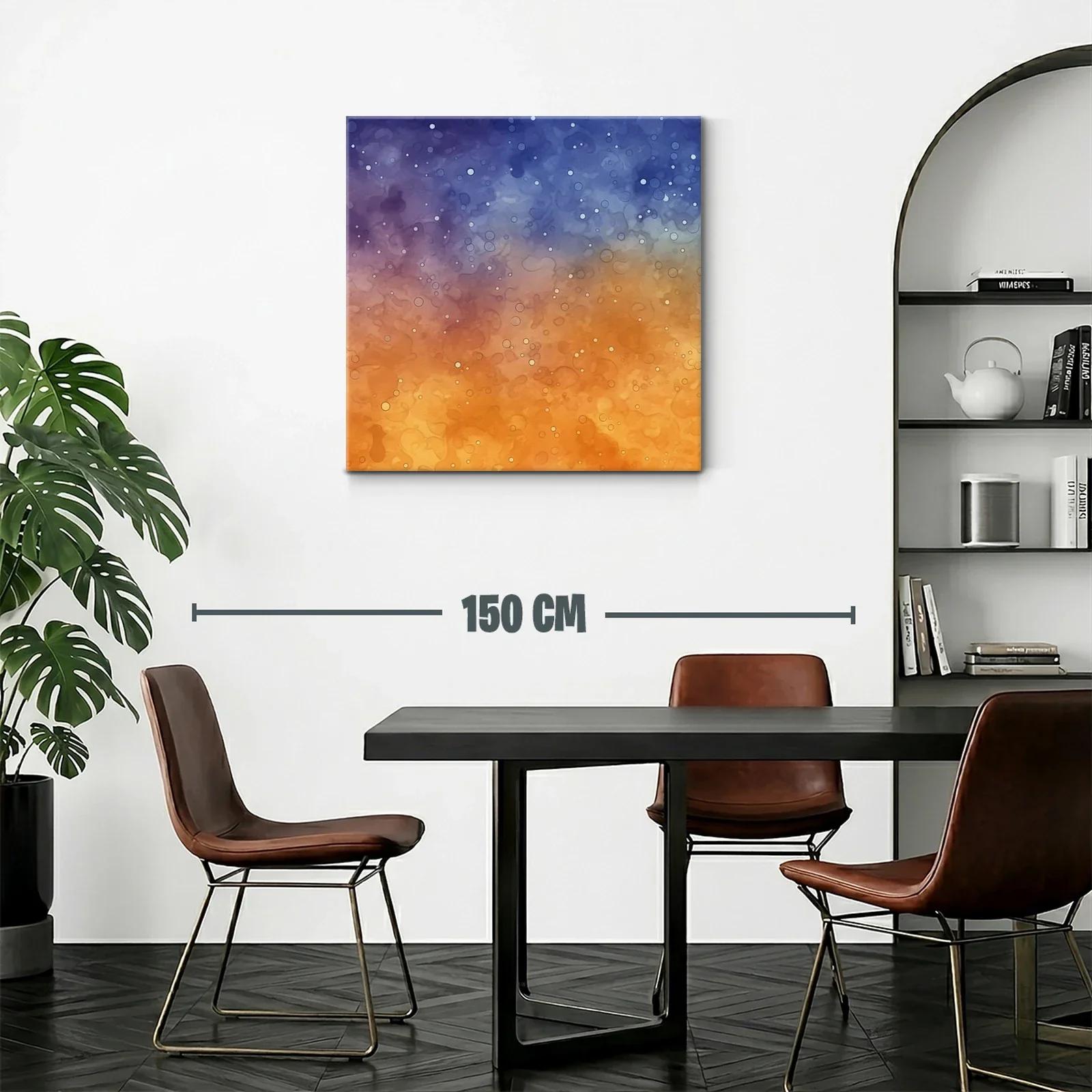 Cuadro abstracto con degradado cálido y frío luminoso — miniatura 2