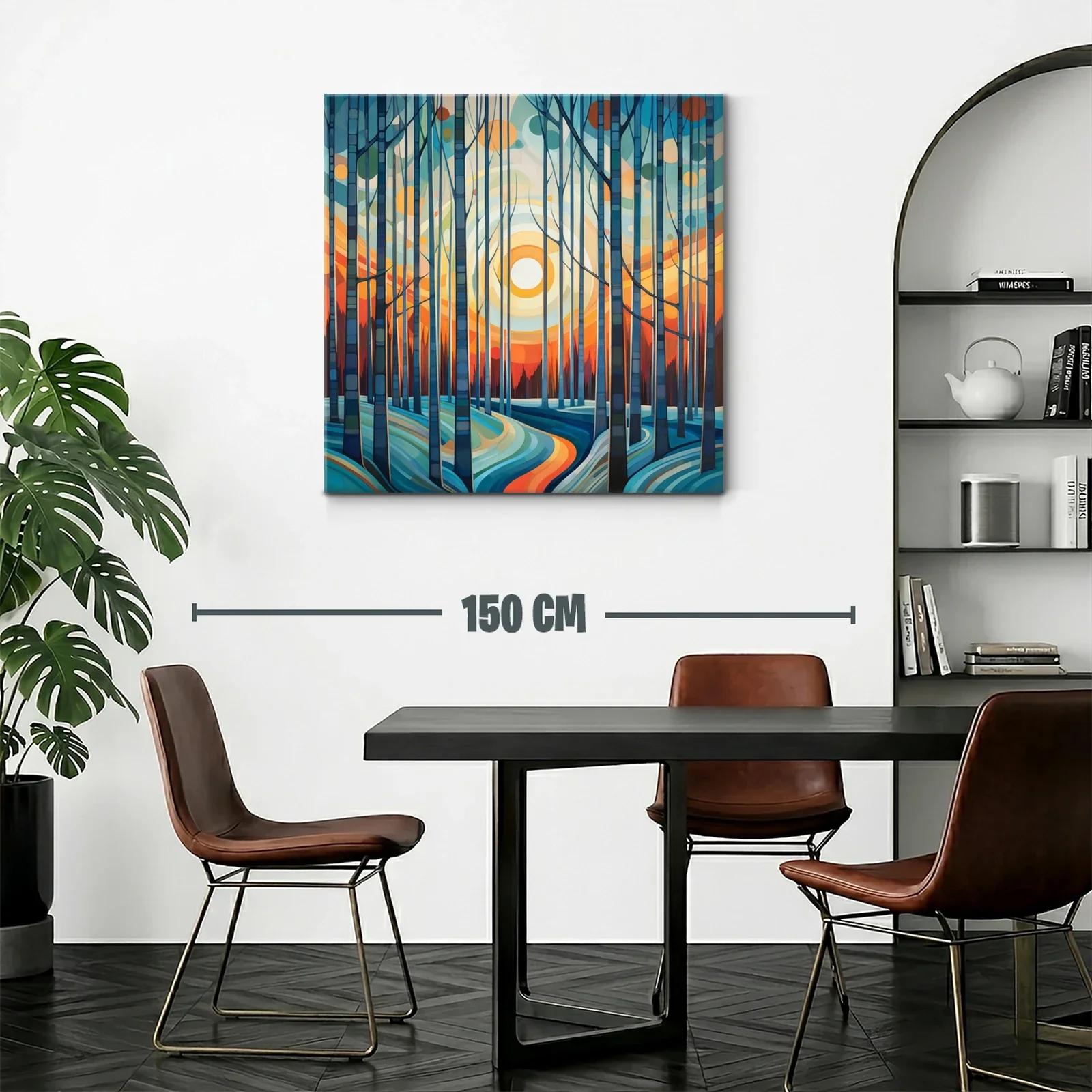 Paisaje forestal abstracto con luz cálida al amanecer — miniatura 2