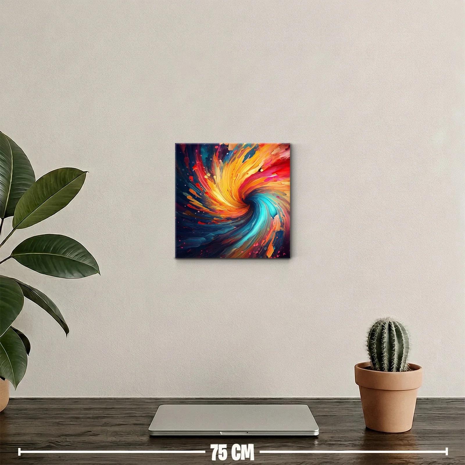 Cuadro abstracto en espiral con colores vibrantes y dinámicos — miniatura 2