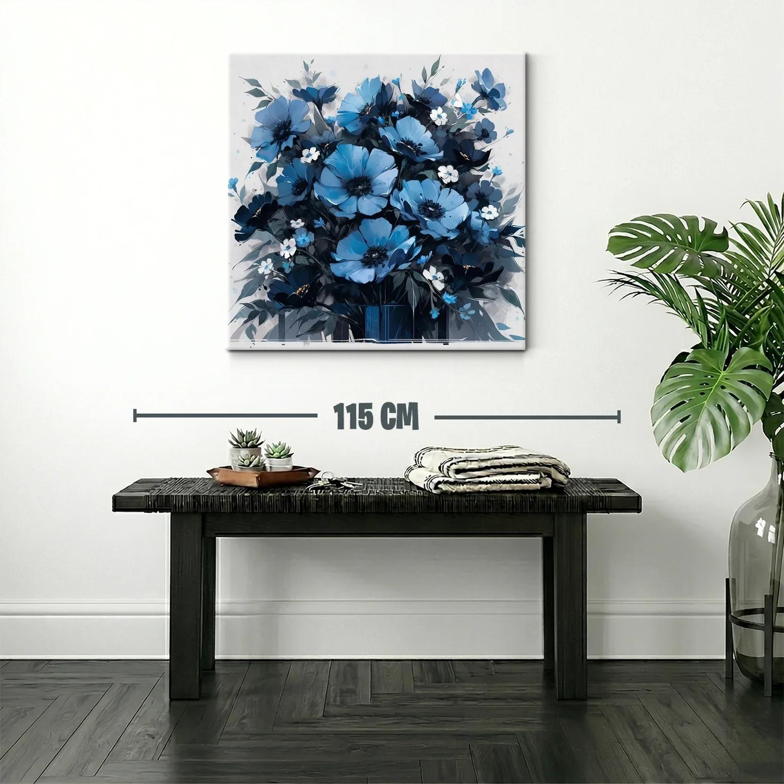 Ramo de flores en tonos azules con toque elegante — miniatura 2