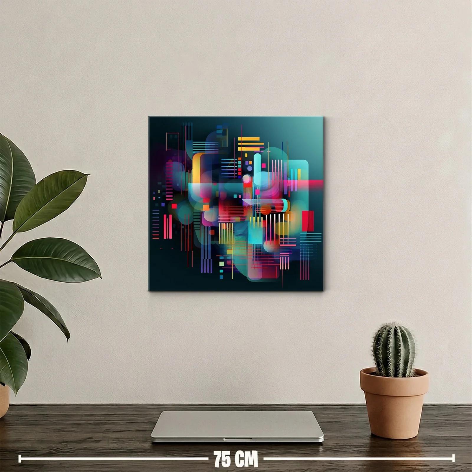 Composición abstracta en vibrantes tonos geométricos — miniatura 2