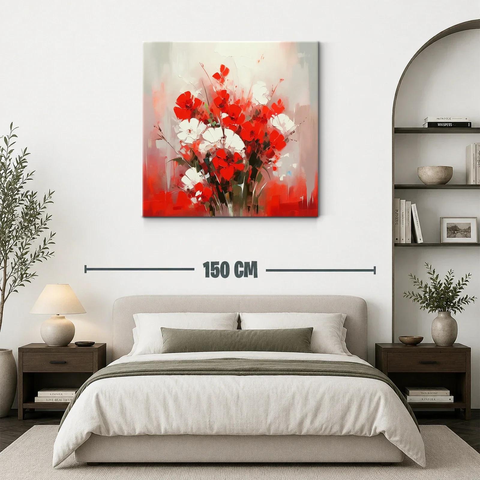 Bouquet vibrante de flores rojas y blancas en armonía — miniatura 3