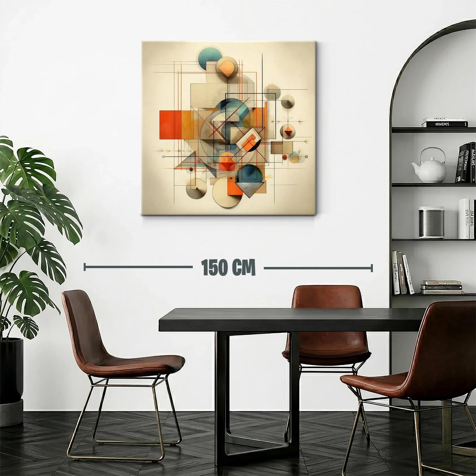 Composición geométrica moderna con tonos cálidos y fríos — miniatura 2