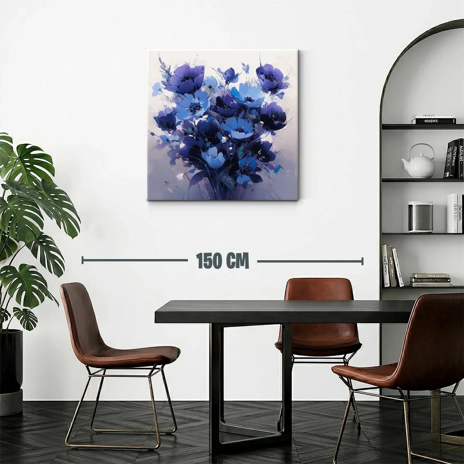 Ramo de flores azules vibrantes con toque artístico — miniatura 2