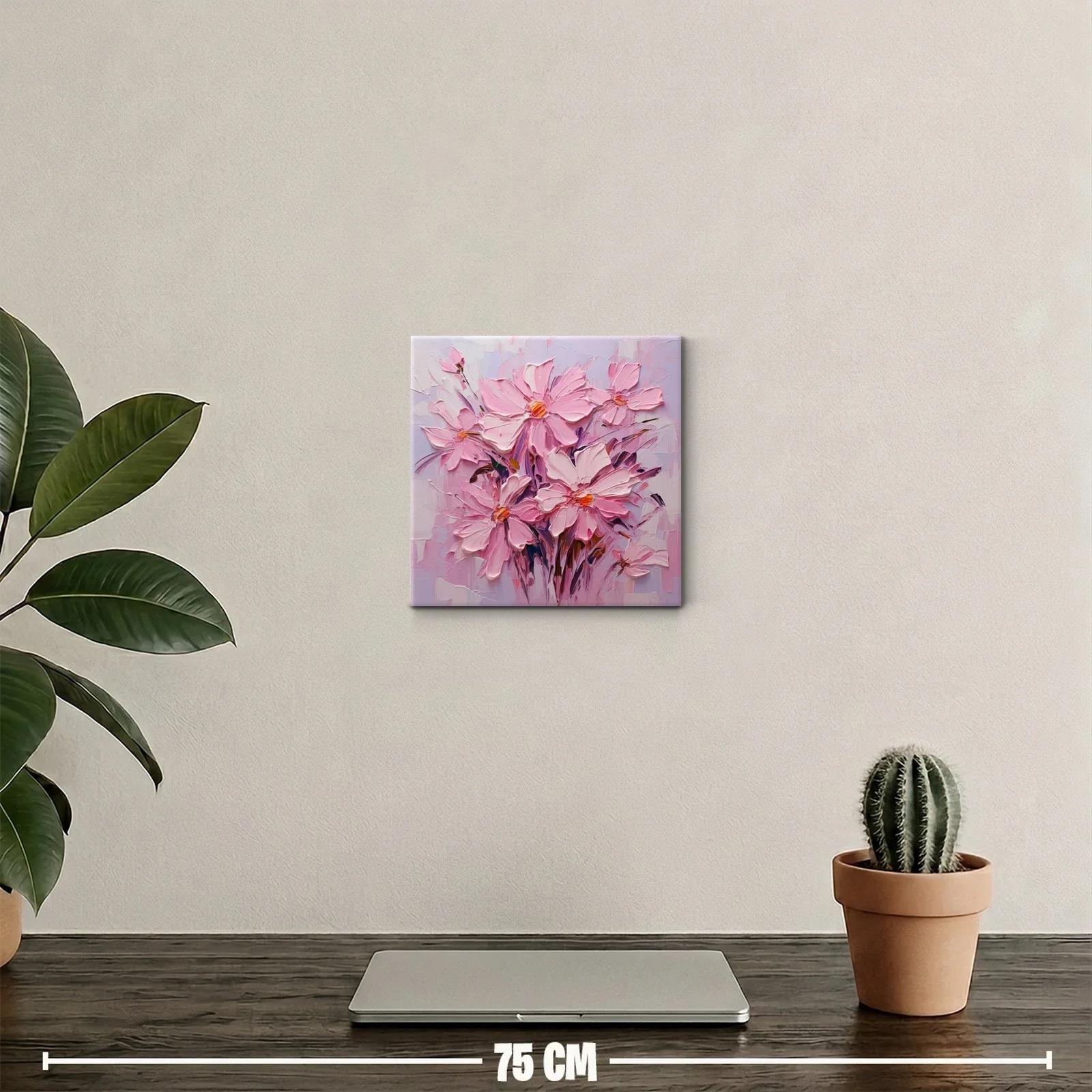 Cuadro floral en tonos rosa con flores delicadas — miniatura 2