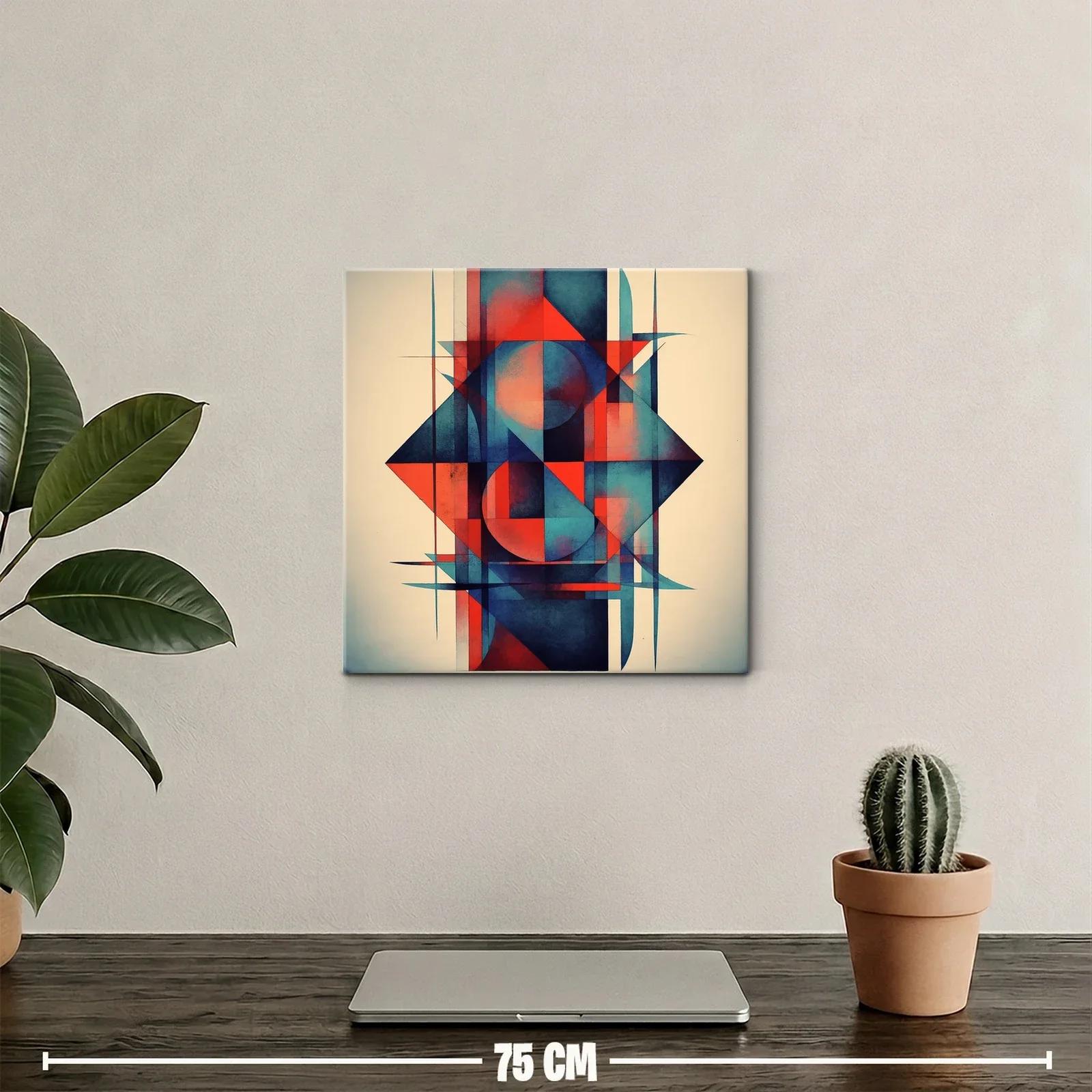 Composición geométrica vibrante en tonos rojo y azul — miniatura 2