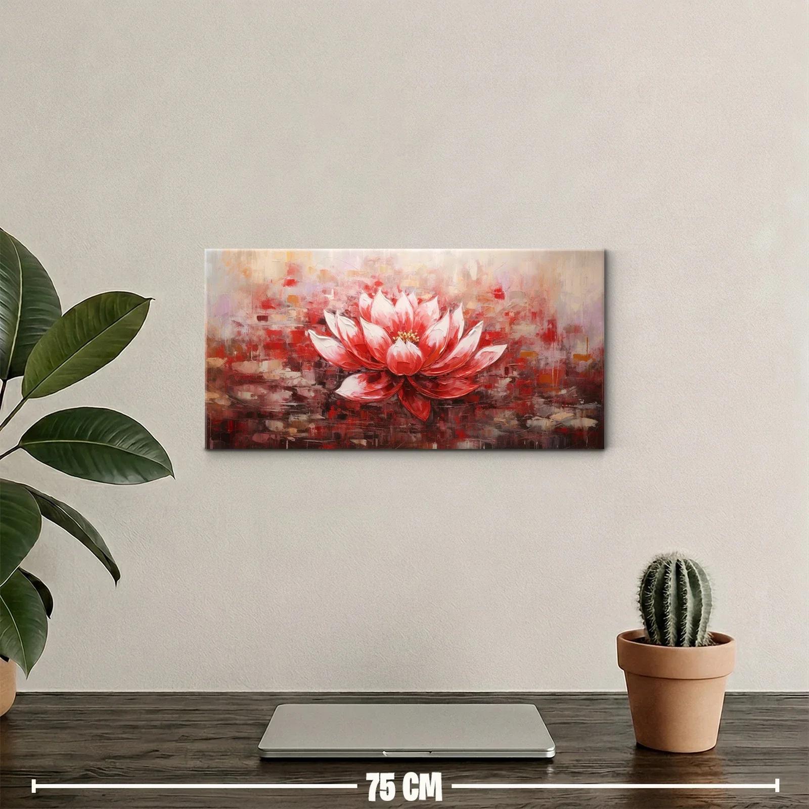 Cuadro flor de loto rosa con fondo texturizado — miniatura 2